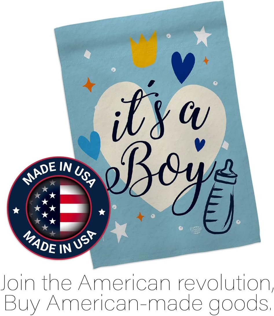 It's a Boy House Flag Celebration New Born Baby Shower Girl Occasion Anniversary Party Decoration Banner Small Garden Yard Gift Double-Sided, Made in USA