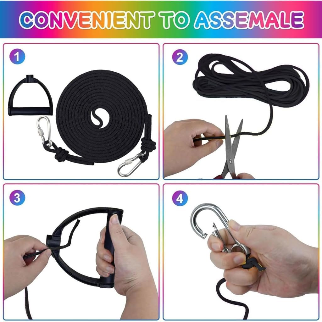 Water Skiing Tow Rope Comfortable Grip Wakeboarding, Kneeboarding, Snowboarding - 400cm Length(02)