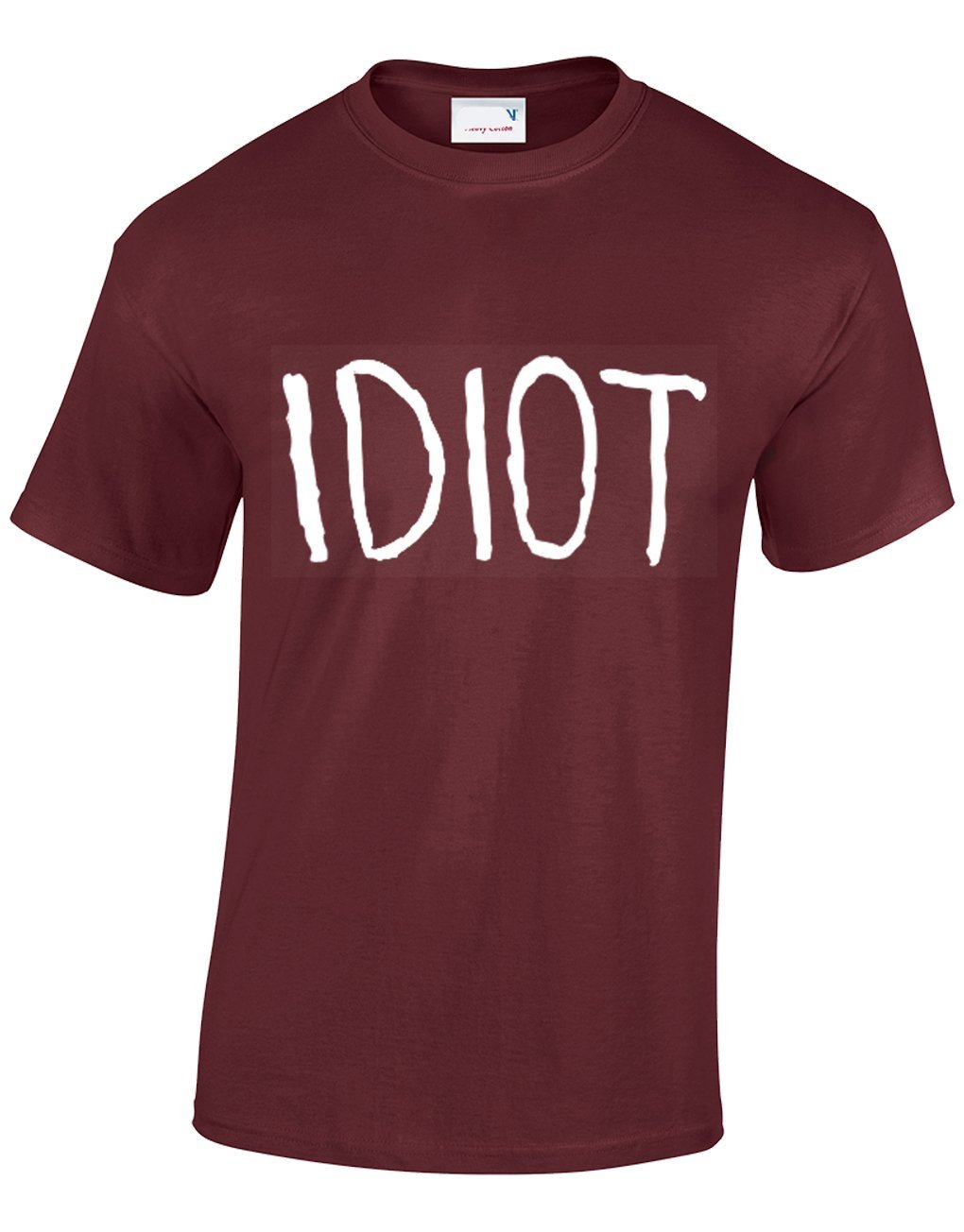 Crown Designs Idiot Funny Cool for Men & Teenagers T-Shirts Tops - Maroon/X-Large