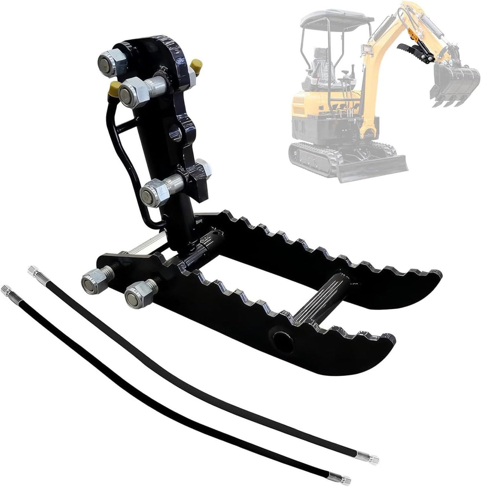 PioMue Hydraulic Thumb Grab Heavy Duty Steel Mini Digger Replacement Attachment Three-HoleThumbClip