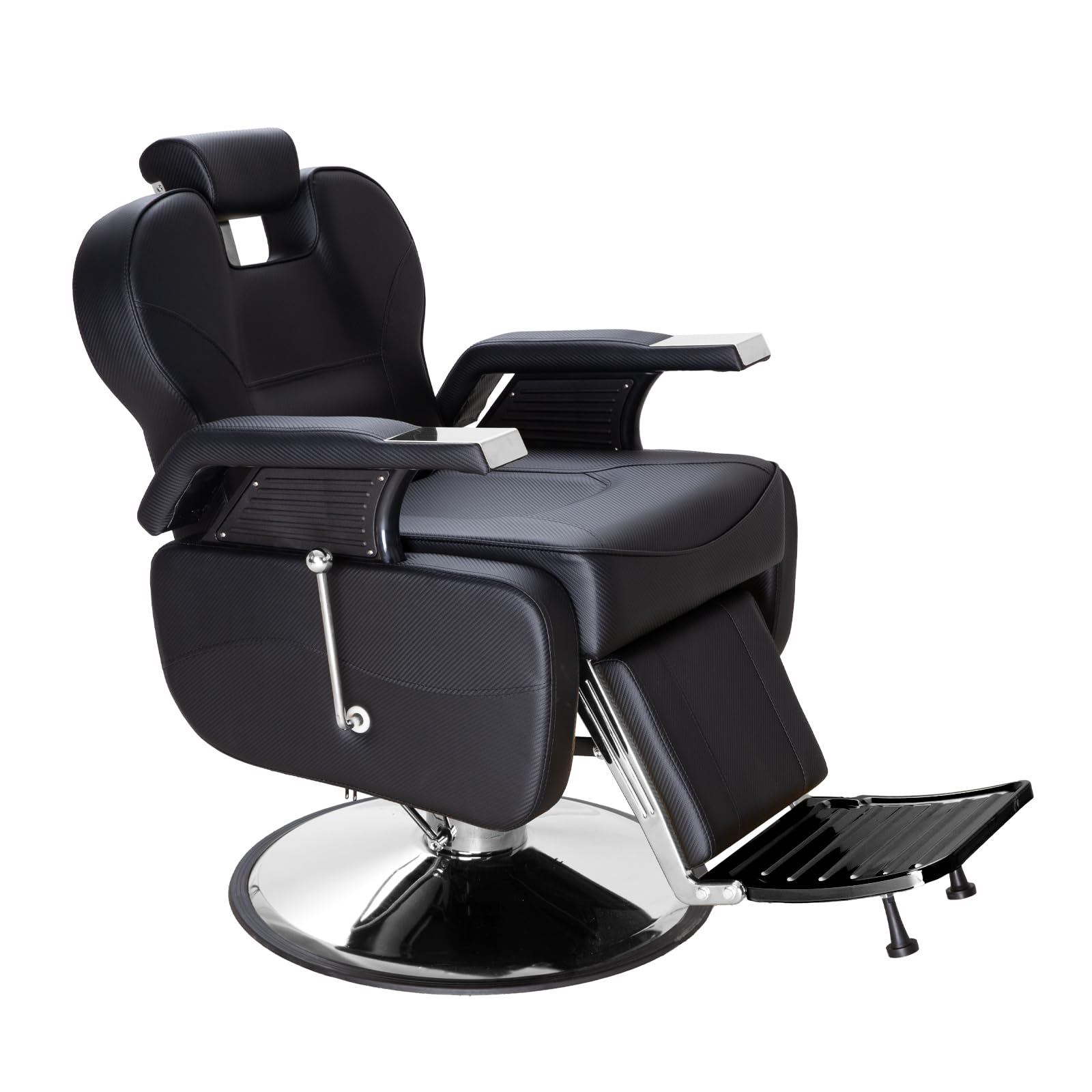 Salon Chair for Hair Stylist, Height Adjustable Styling Chair Barber Chairs for Barbershop Spa Salon Home Studio (Black & Silver, Pro)