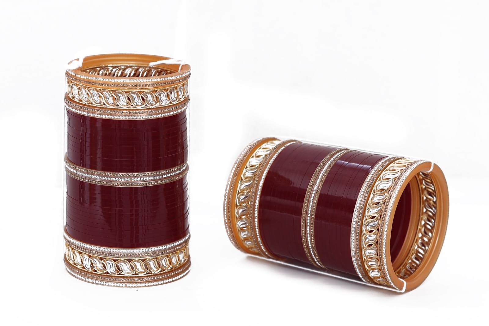 Zoonic Womens Designer Bridal Dulhan Punjabi Chuda Bangle Set for Ladies (Bangles-3-Pink-2.4) (B0C8JDHND3) Amazon Price History, Amazon Price Tracker
