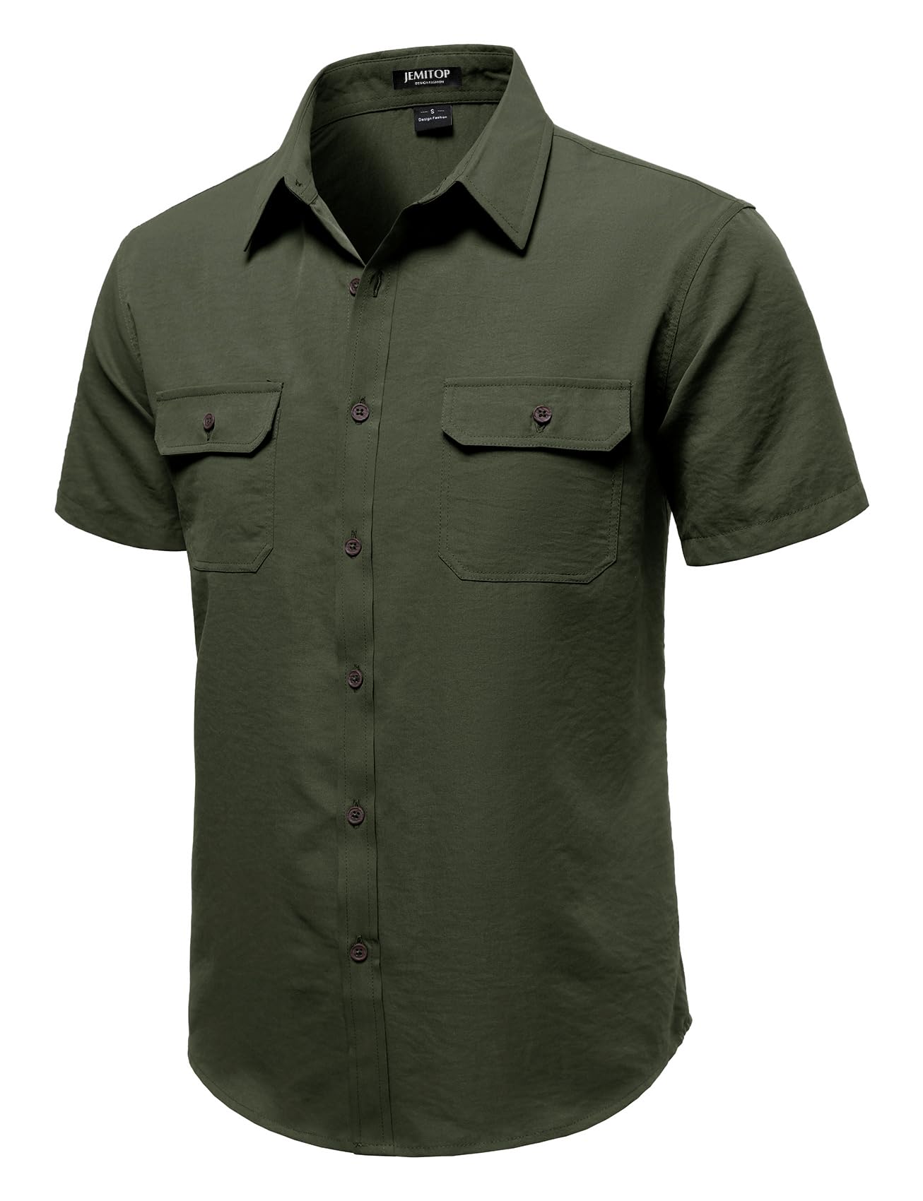 Mens Casual Stretch Short Sleeve Work Shirts