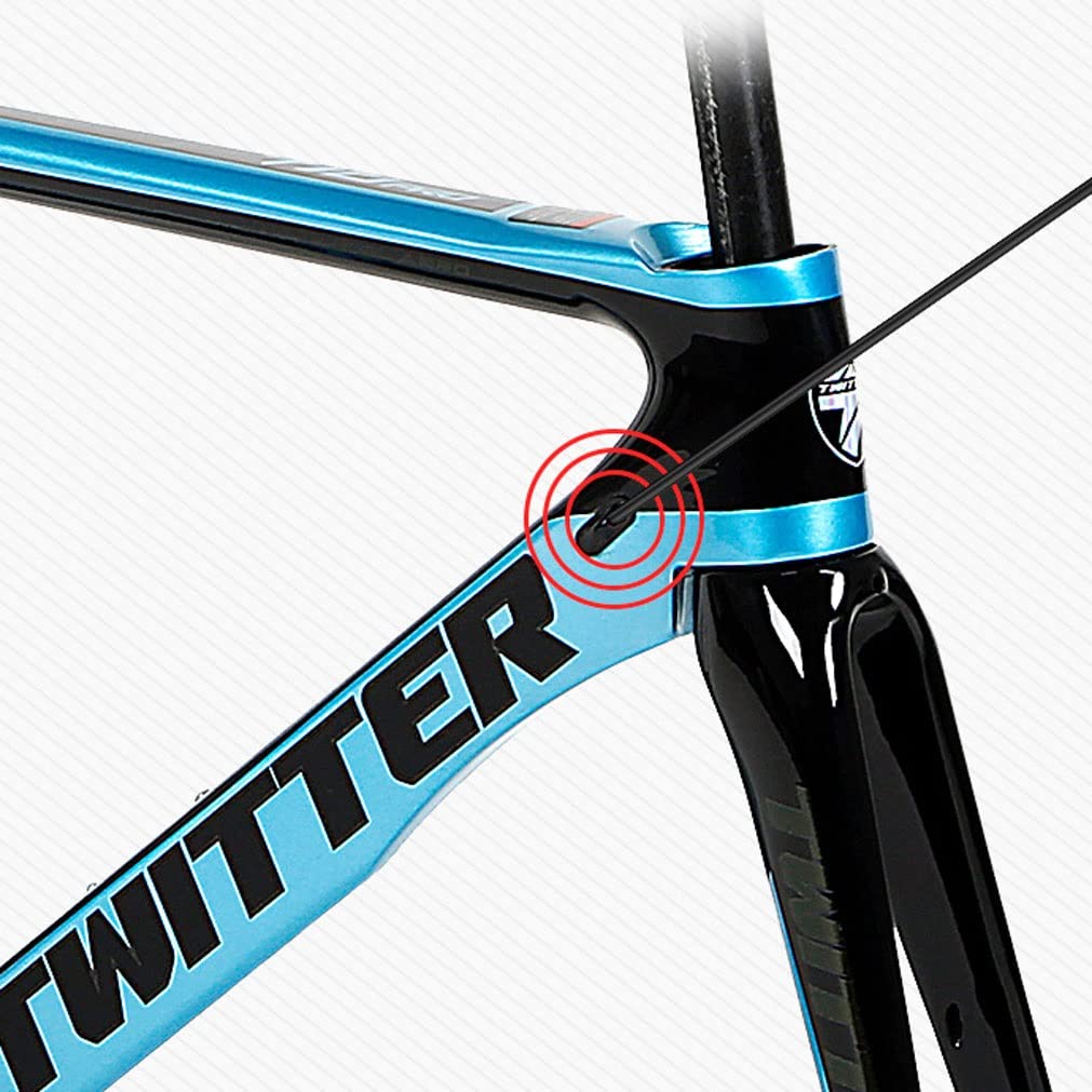 HIMALO Wind Breaking Racing Frameset Disc Brake Carbon Road Bike Frame 46/48/50/52/54cm 100/142mm Thru Axle Frame Internal Routing Blue(54CM)