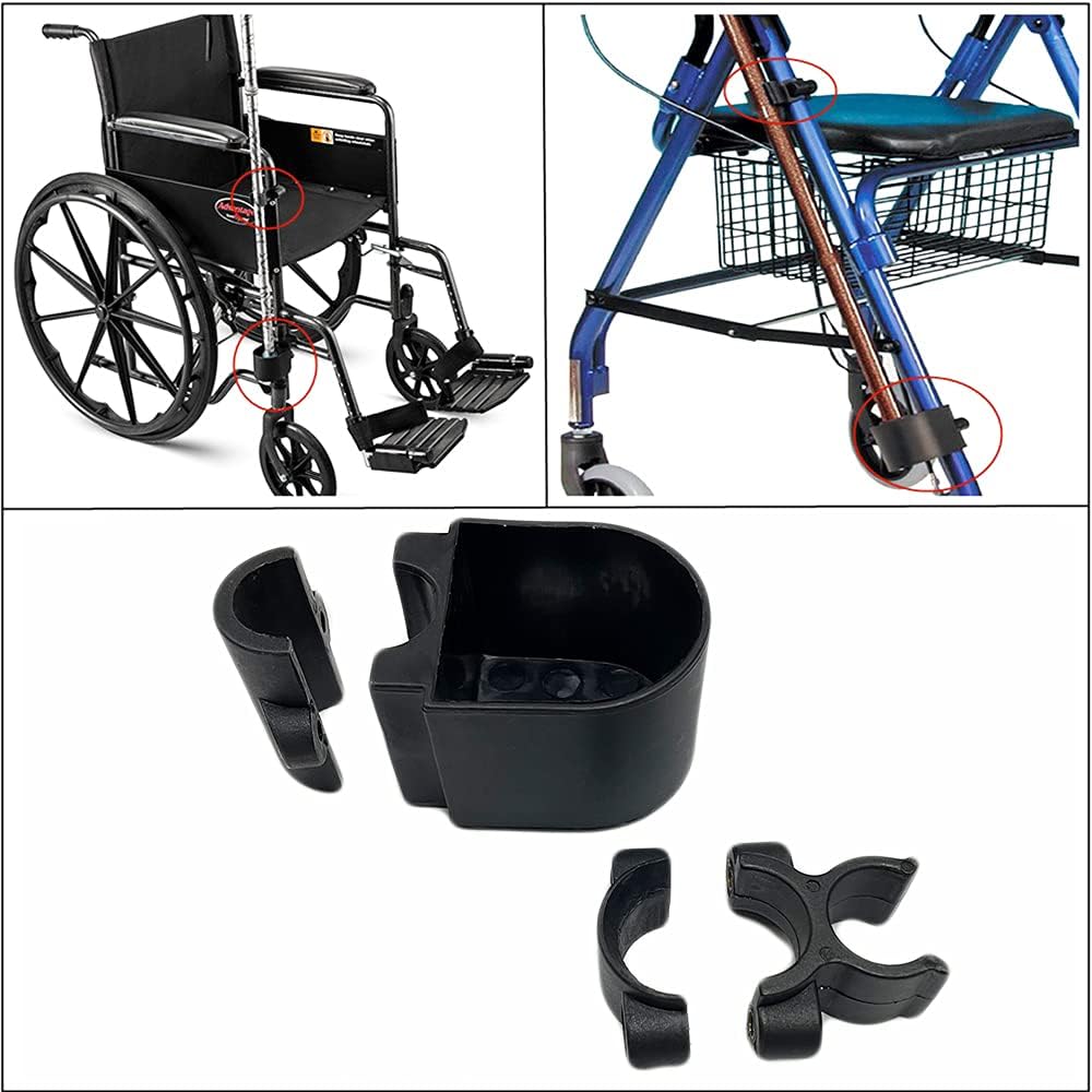Rollator Walker Cane Holder, Adjustable Crutch Bracket for Wheelchairs, Rollators, Knee Scooters : Health & Household