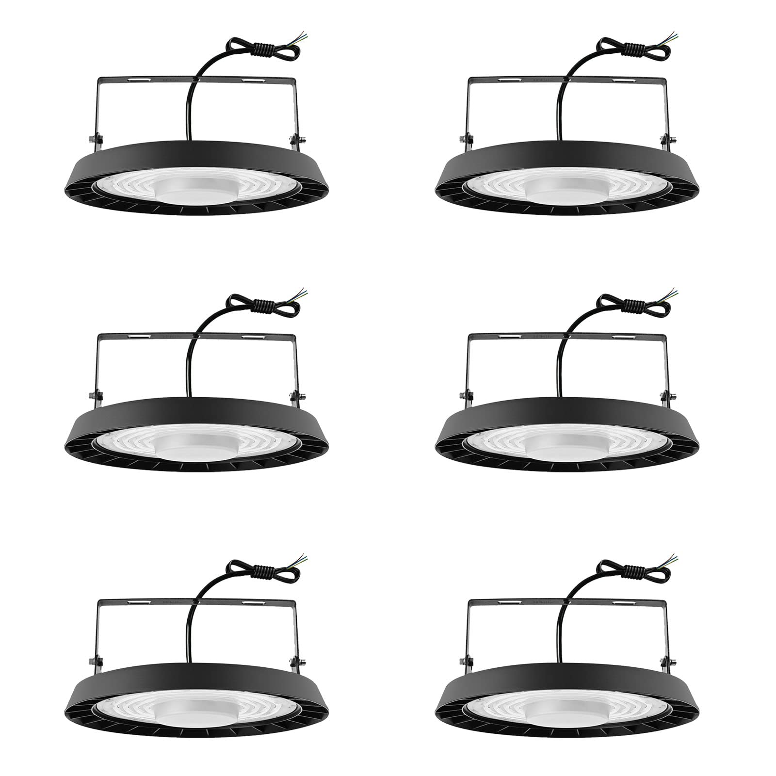 UFO LED Hallenstrahler 300W 30000LM 6500K mit Ständer, 6 Stück | Superhell 30000LM, 6500K Kaltweiß, 120° Abstrahlwinkel, ideal für Werkstätten Fabrikhallen, mit Ständer