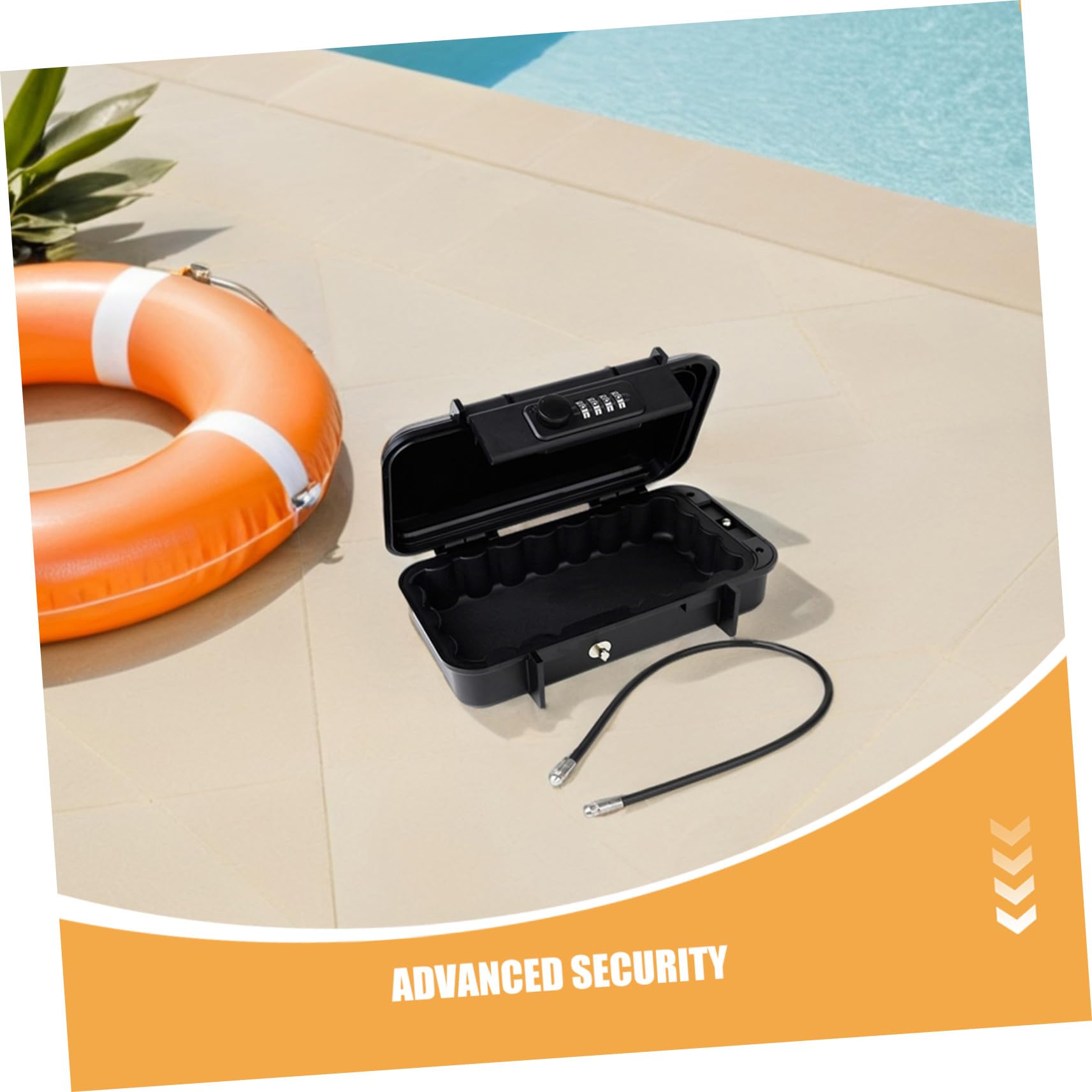 HOMSFOU Cassaforte Portatile Da Viaggio Resistente in Abs Cassetta Di Sicurezza Antifurto Lucchetto Combinazione Piccola Cassaforte Da Spiaggia Per Hotel e Dormitorio