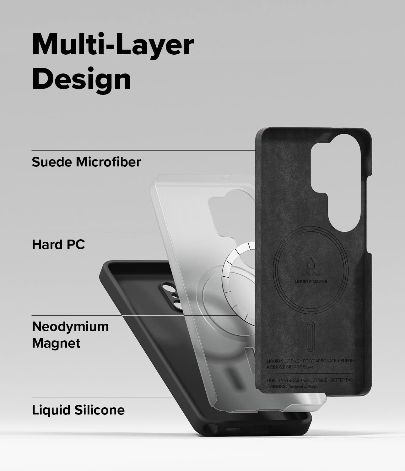 Ringke Silicone Magnetic for Samsung Galaxy S26 Ultra Case [Compatible with MagSafe] Feels Velvety Soft Lightweight Slim Cute Phone Cover - Black