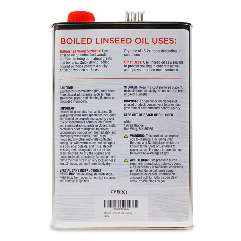 LinSheen Aceite de linaza hervido: tratamiento de madera de linaza de secado rápido para rejuvenecer y restaurar muebles de madera al aire libre e interior, suelos y equipos deportivos, galón