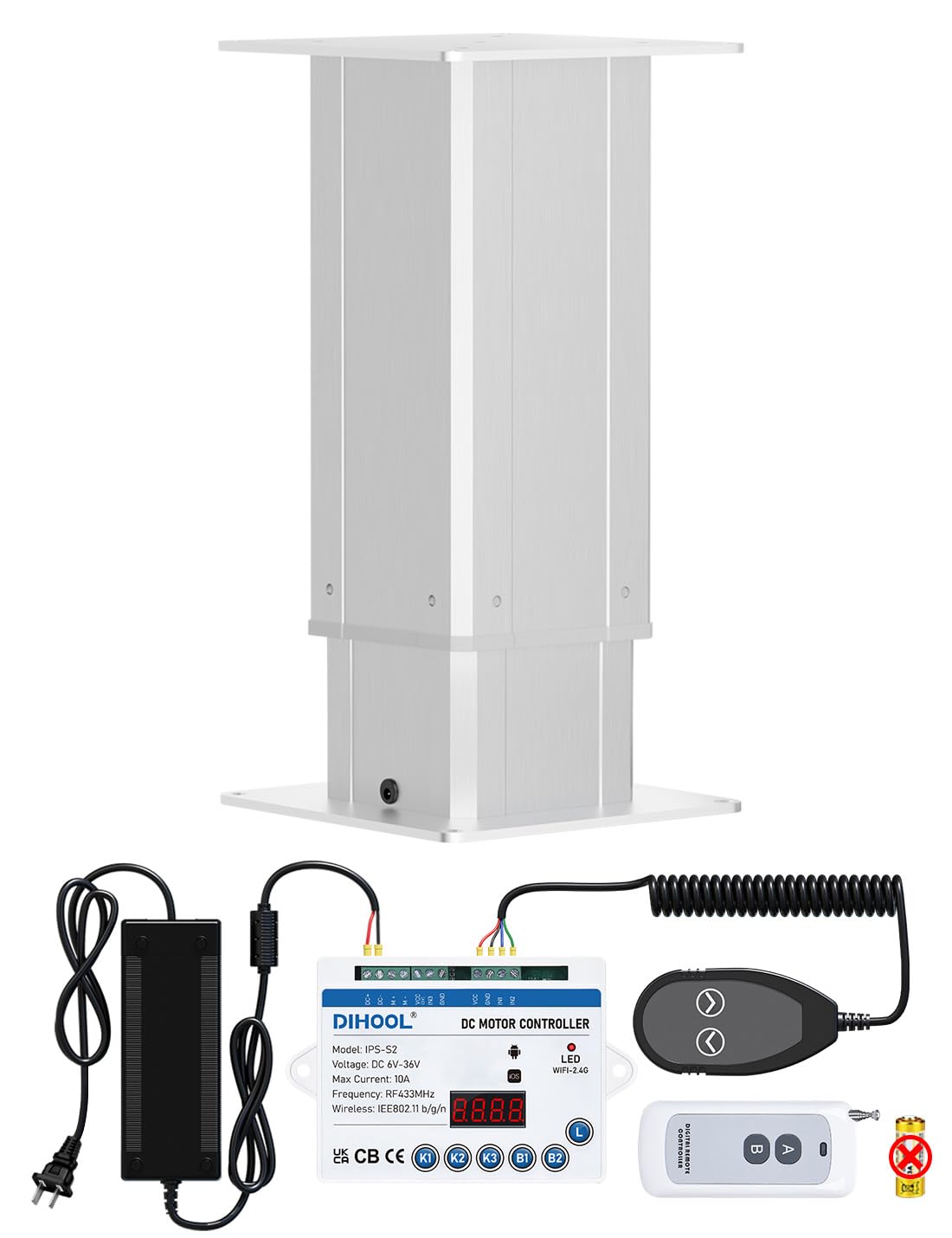 DIHOOL Tavolo Elevatore Elettrico Capacità 270kg Altezza Regolabile 420 720mm Telaio Telescopico Telecomando WLAN Manuale Corsa 300mm Velocità 5mm s per Officina Camper Ufficio