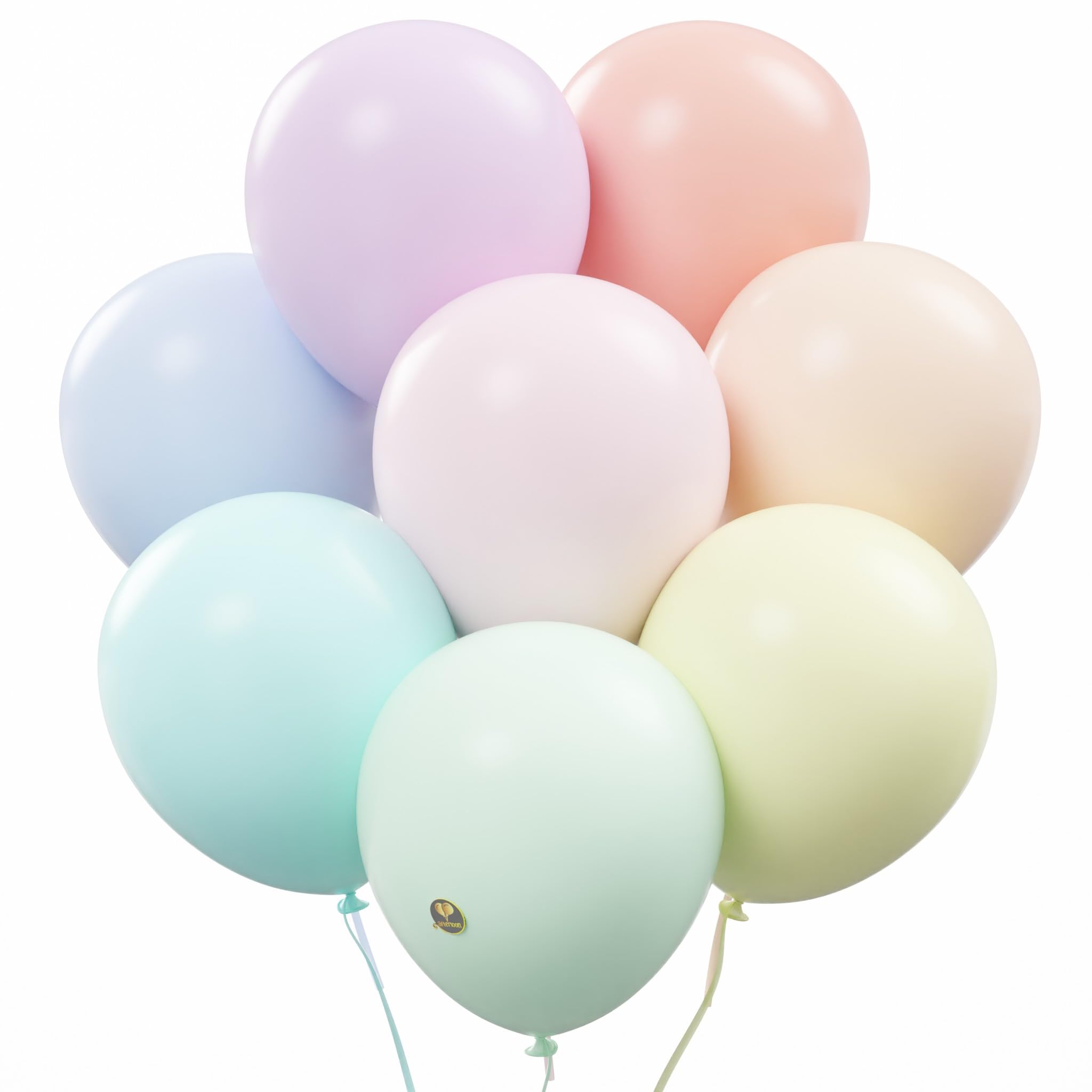 AFTERLOON® Biodegradable Balloons 100 pcs Pastel Assorted 12 Inch, Natural Rubber Latex Plastic-Free Alternative Matte Color Durable Thickened Extra Strong Helium Float, for Wedding Decor Rainbow