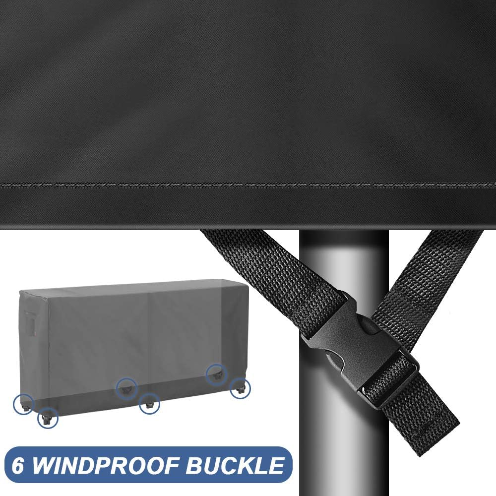 IC ICLOVER Log Rack Cover, Upgraded 420D Oxford Heavy Duty Waterproof 8 Feet Firewood Rack Snow Protector with Adjustable Buckles, Fits for 4 Seasons, L99xW26xH44 Inches