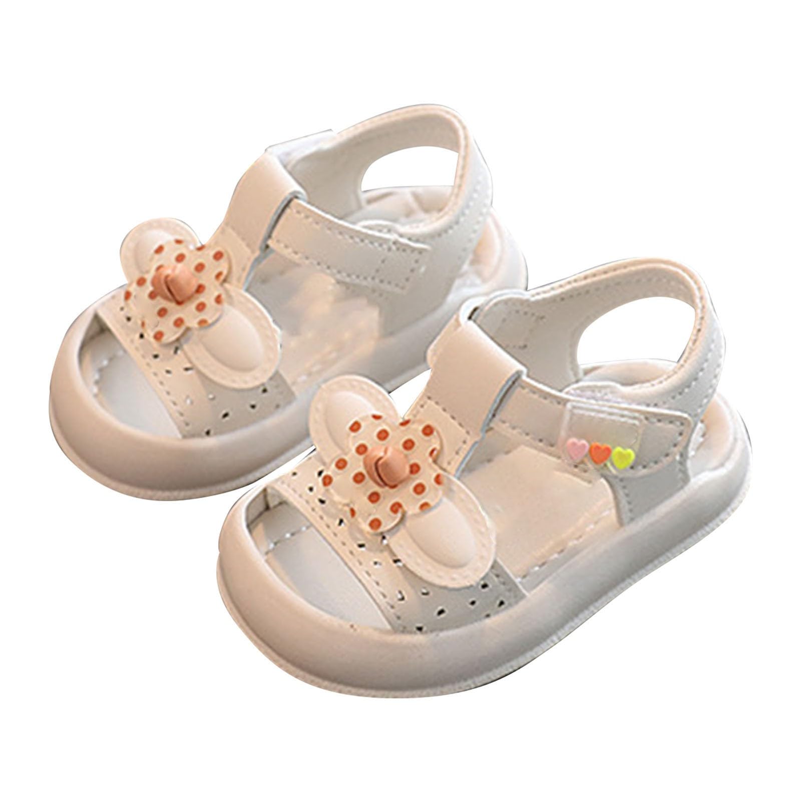 Summer New Rubber Sole Soft And Lightweight Flower Love Print Children's Fashion Beach Sandals Baby (Beige, 5 Infant)