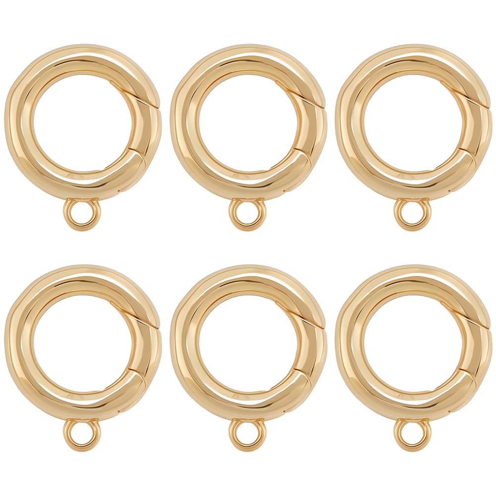 Fermoirs ronds plaqué or 18 carats SUNNYCLUE, apprêts de luxe 16mm