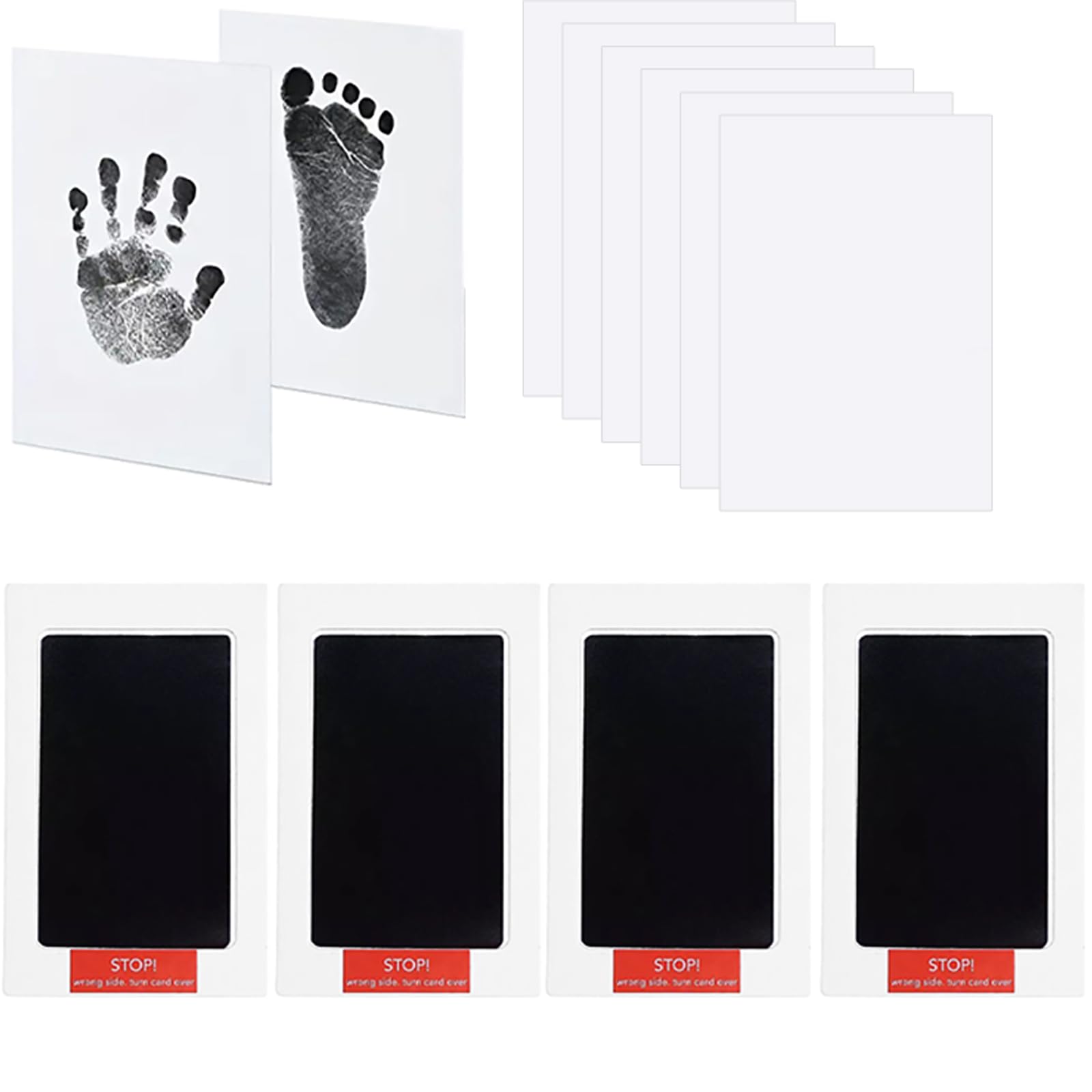 Kit empreinte de l'animal Lot de 4 empreintes de pieds non toxiques avec 8 cartes d'impression