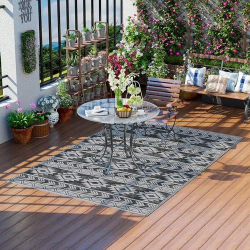 Outsunny Outdoor Teppich robuster Wetterfest Outdoorteppich Carpet mit...