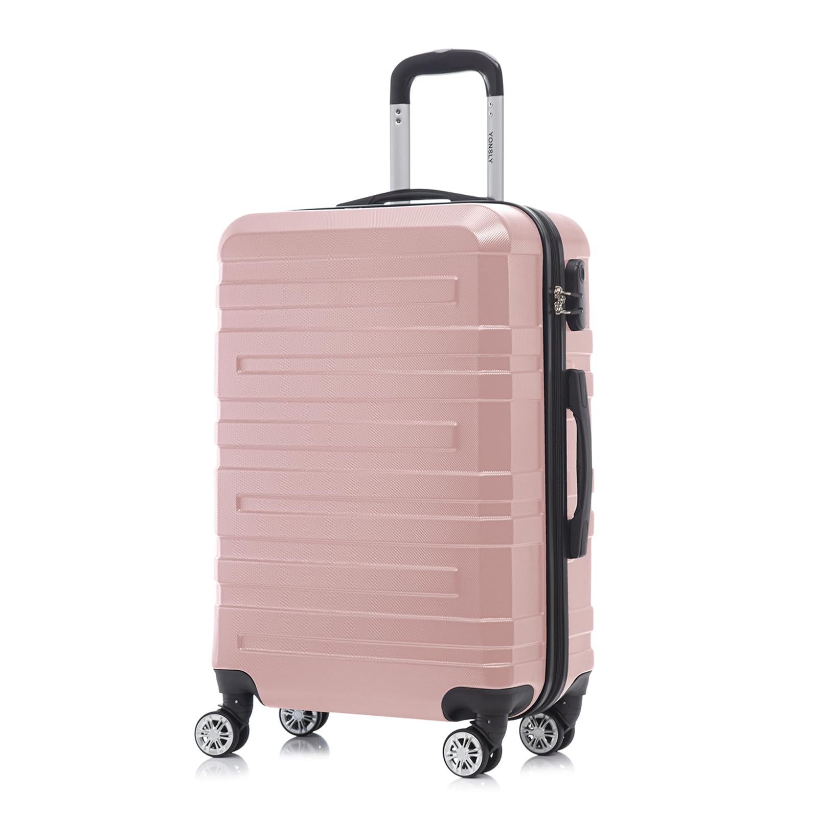 YONSLY Trolley Koffer Set, Reisekoffer, Rollkoffer Handgepäck, Kabinkoffer Suitcase, Gepäckset mit 360° Rollen, Hartschalenreisekoffer, Zahlenschloss, Gummigriff