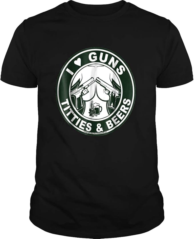 I Love Guns & Titties & BeersGifts for GamersBest Dad Ever Tshirt
