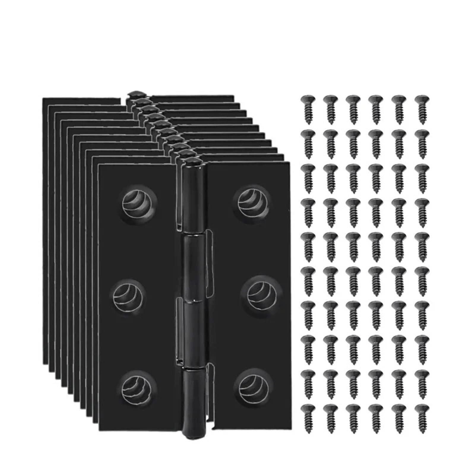 Wonjoxel One Color Stainless Steel Folding Hinge 20Pcs Stainless Steel Door Hinges Cabinet Drawer Furniture With Screws Butt Flat Hinge Fixed Brackets Hardware Tools