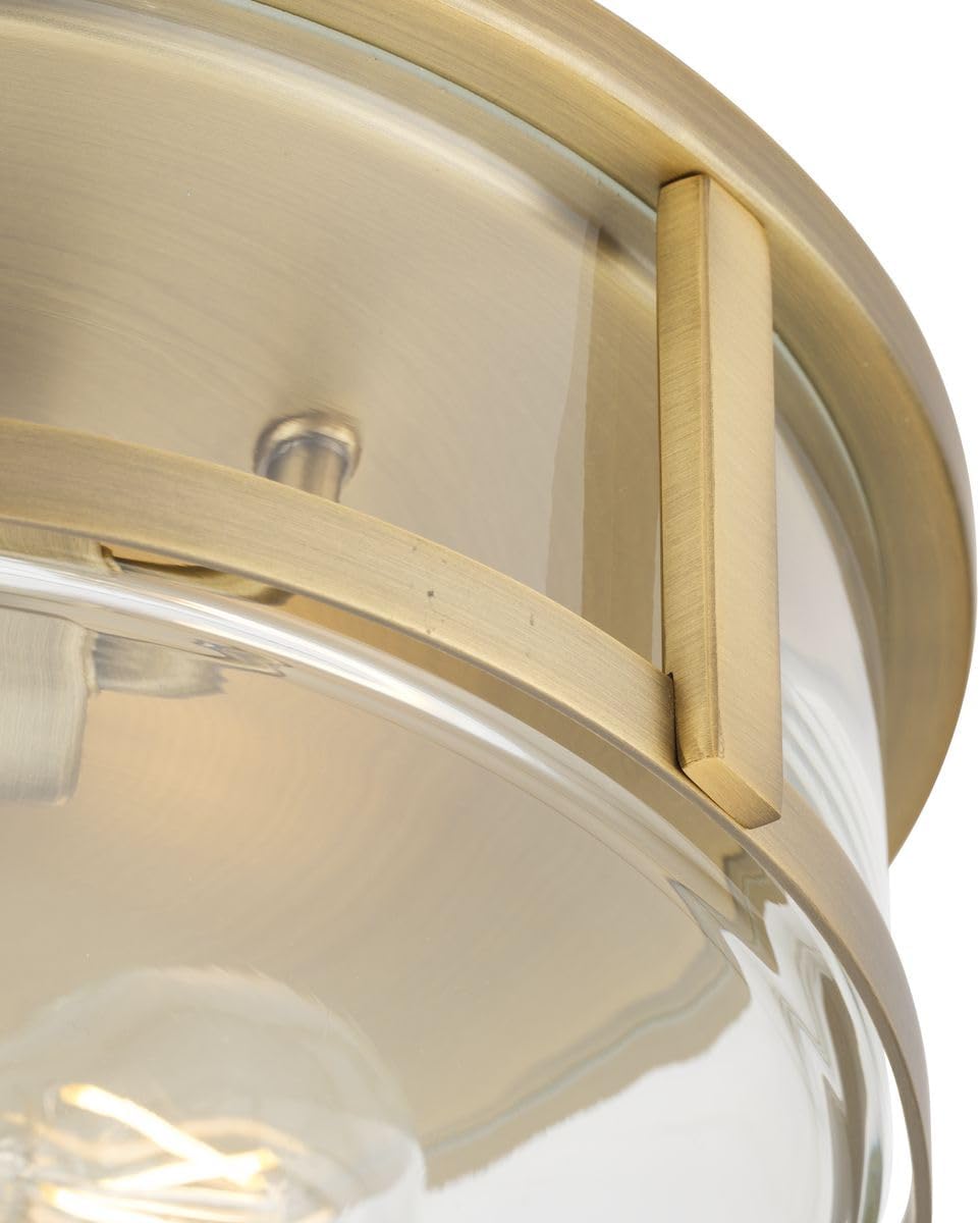 Progress Lighting Gilliam Collection 12-5/8 in. Two-Light Vintage Brass New Traditional Flush Mount (P350253-163)
