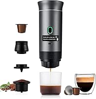 Obecilc 3-in-1 Portable Espresso Maker: 20 Bar Self-Heating Travel Coffee Machine, USB-C Rechargeable, Ground Coffee & Nespresso Compatible