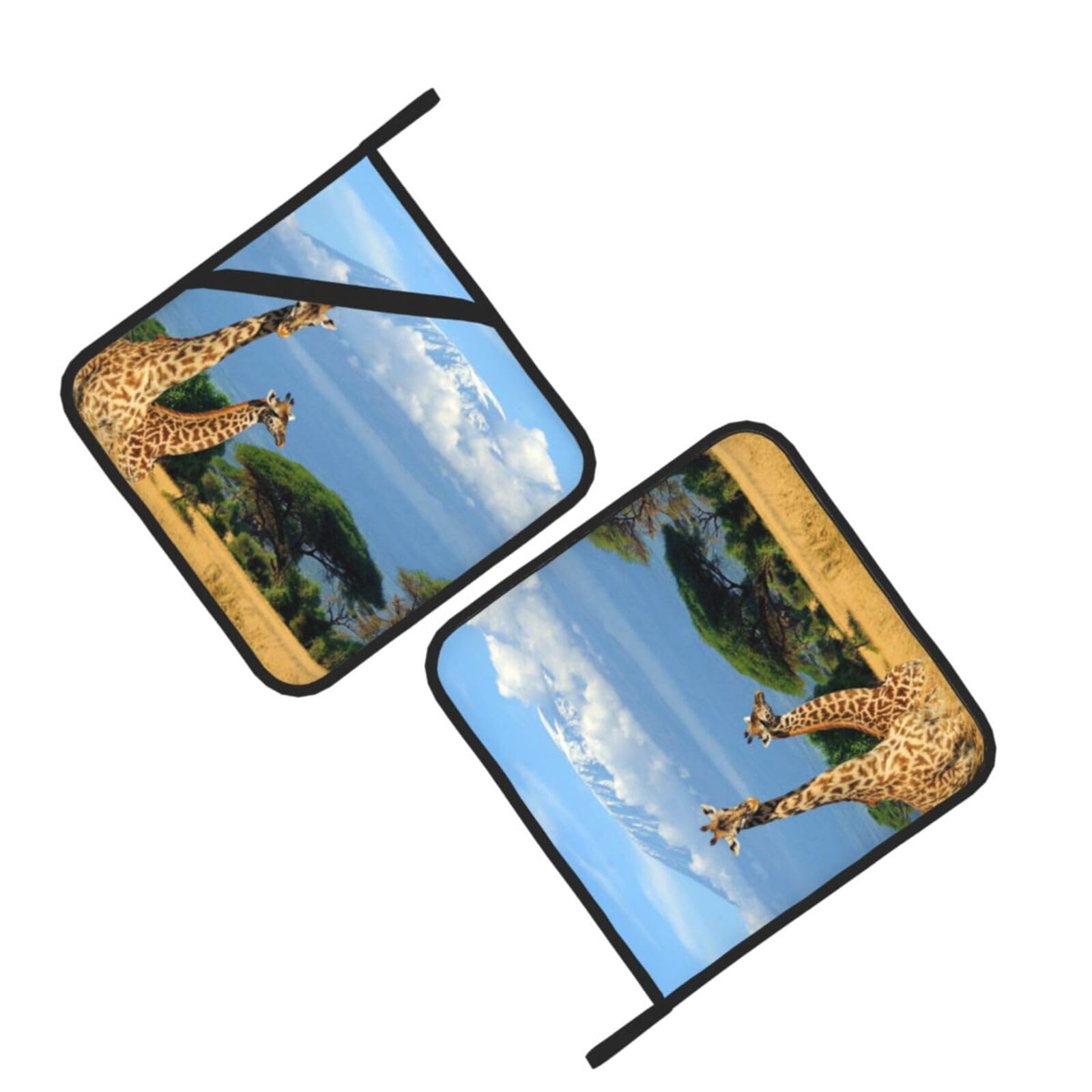 Three giraffes Printed Oven Pot Holders Set of 2 Pcs Heat Resistant Kitchen Microwave Potholders for Cooking Baking Grilling
