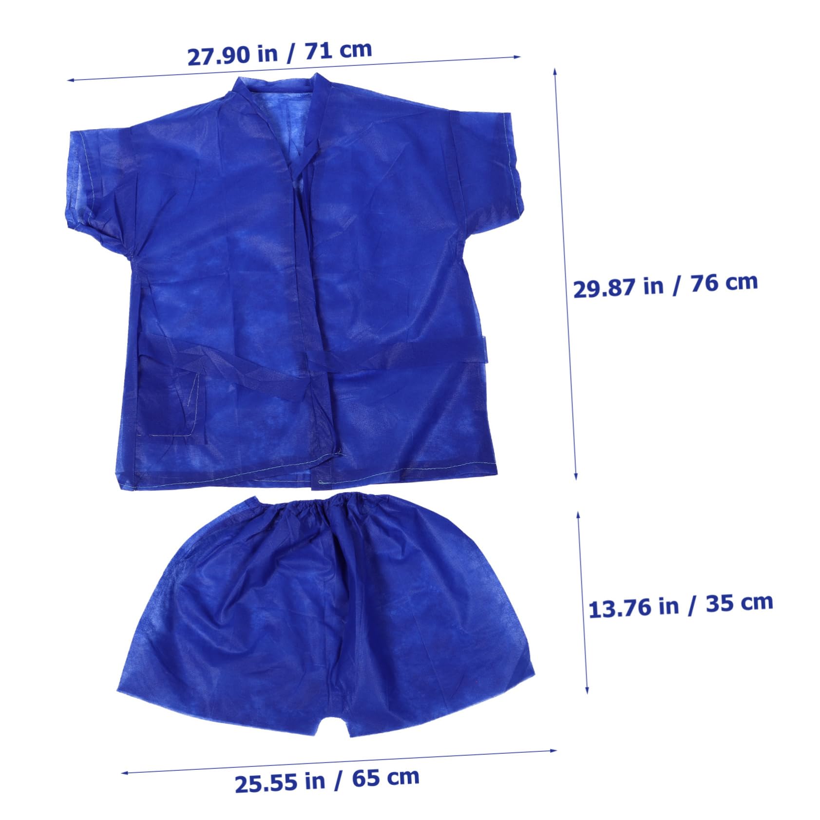 Mikikit 5 Pack Sauna Suit Non-woven Fabric Spa Wear Disposable for Men Women Big Tall
