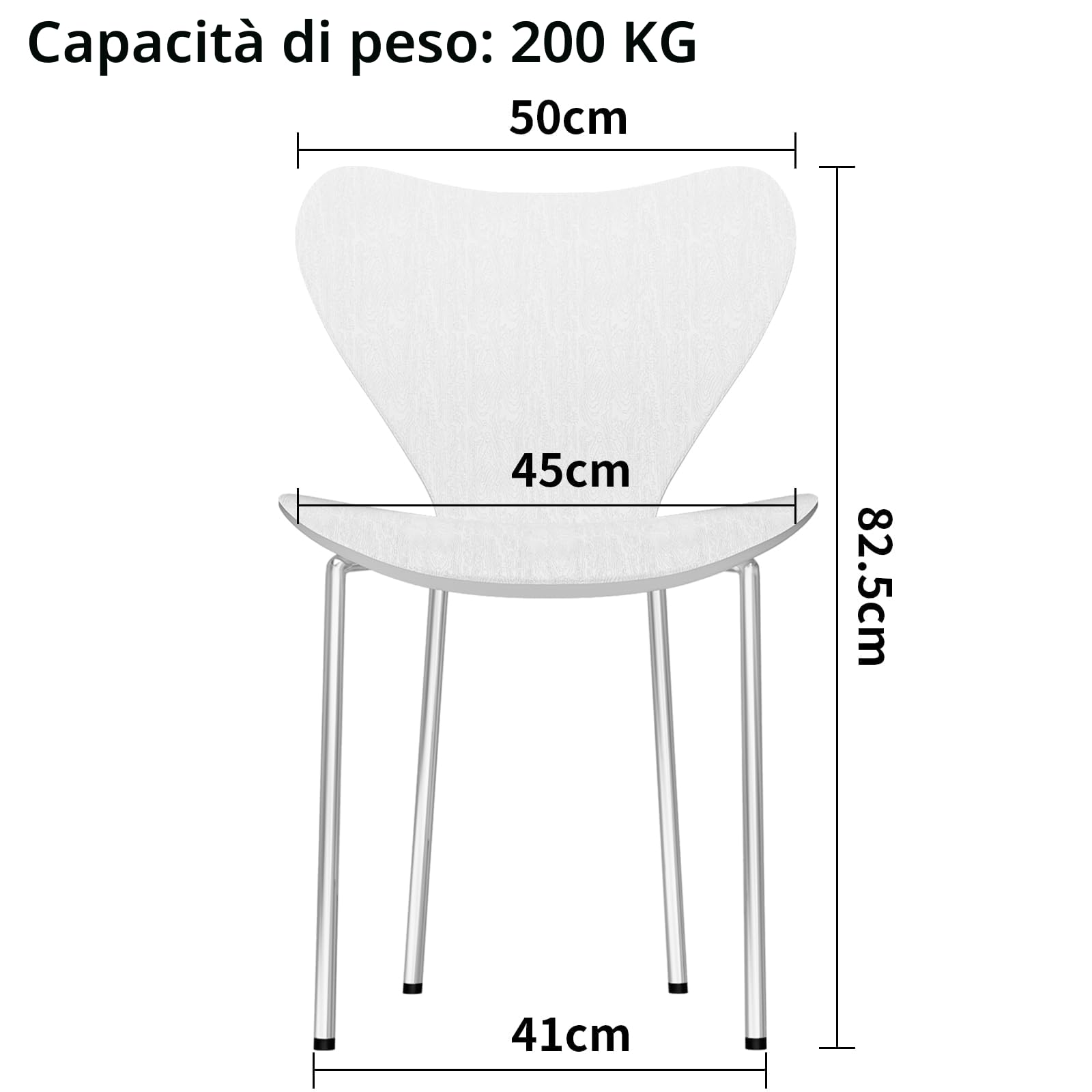 Set di 4 Sedie da Pranzo impilabili Sedia Polipropilene Sedie in Plastica Sedie da cucina adatte per Sala da Pranzo, Cucina, Soggiorno, Giardino, Bianco Blu Verde Rosa
