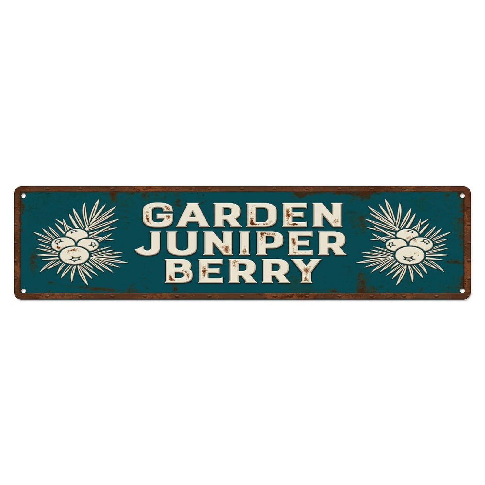 GARDEN JUNIPER BERRY Vintage Berry Rustic Farmhouse Metal Tin Sign