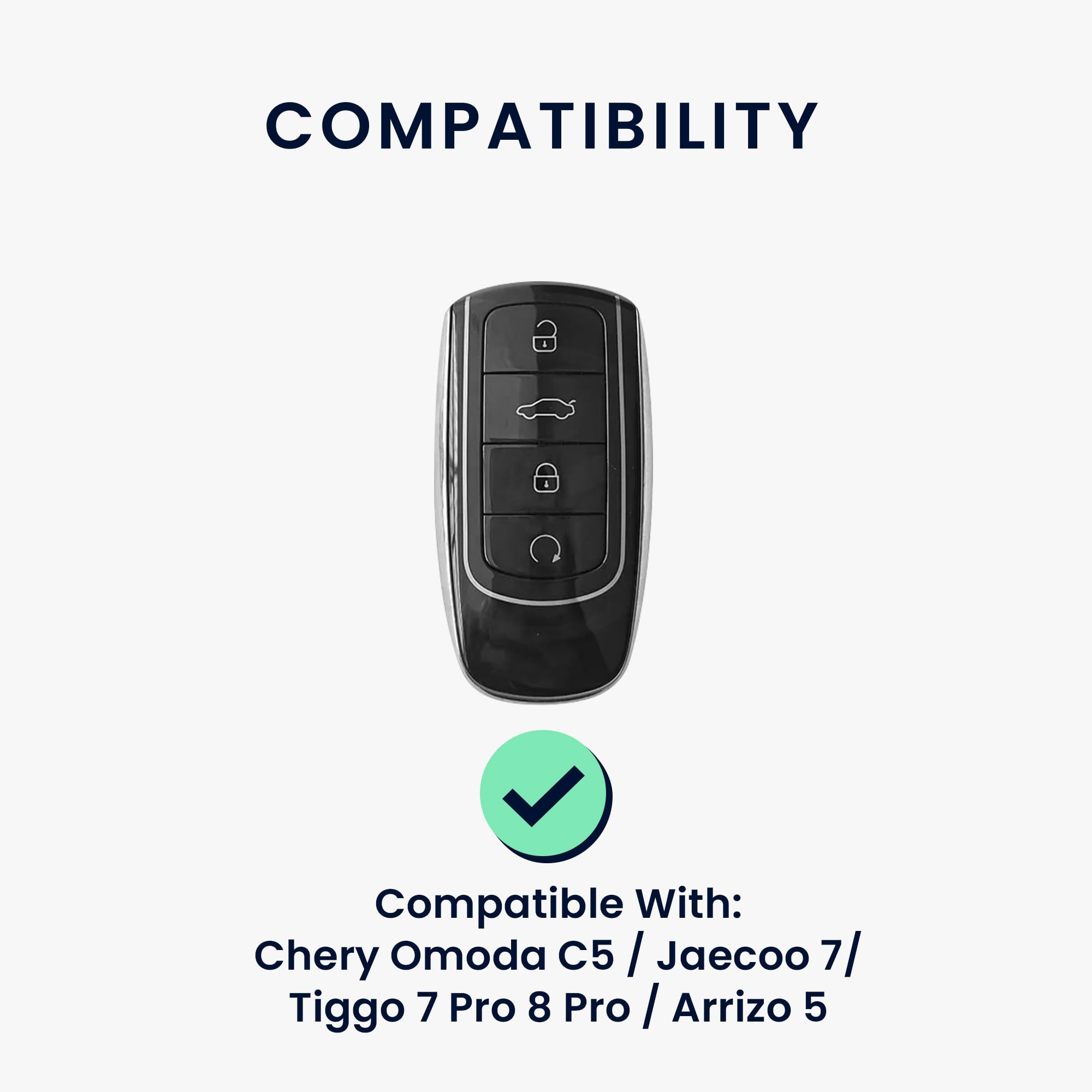 kwmobile Etui na kluczyk do Chery Omoda C5 / Jaecoo 7 / Tiggo 7 Pro 8 Pro / Arrizo 5 – silikonowe etui na kluczyk samochodowy – ochrona klucza w kolorze kremowym