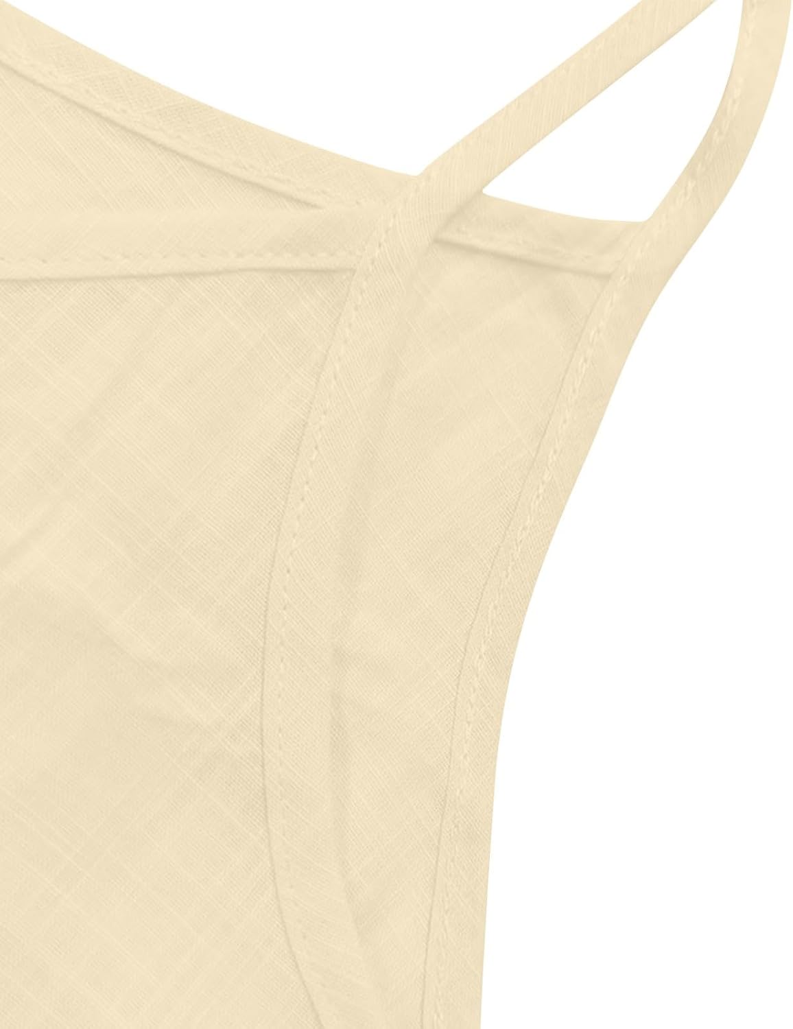 Womens Cotton Linen Tank Tops Summer Spaghetti Strap Sleeveless Gauze Top Lightweight Breathable Loose Basic Cami Shirt - Image 6