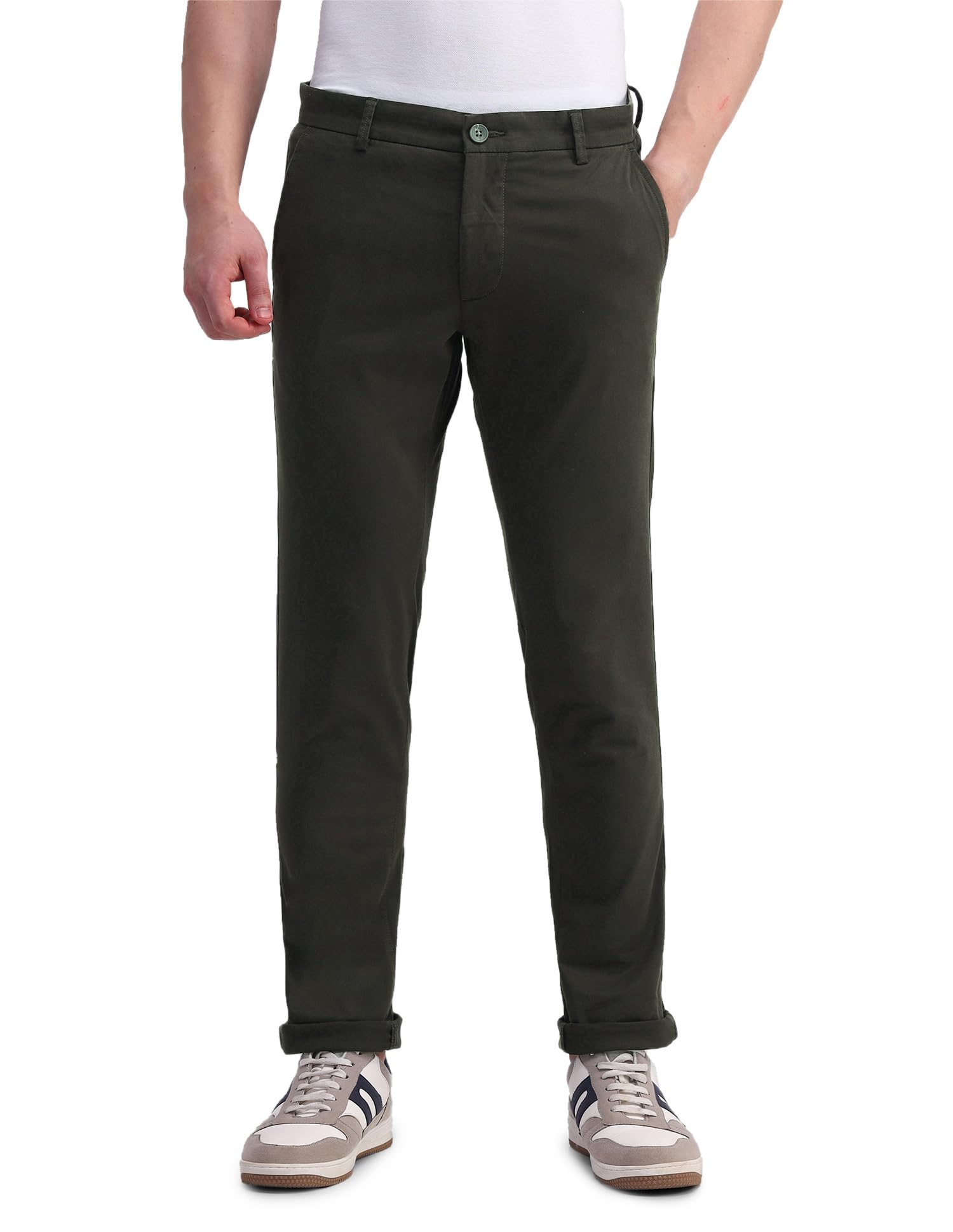 Arrow Men's Solid Slim Fit Acrylic Casual Trouser-picture-41