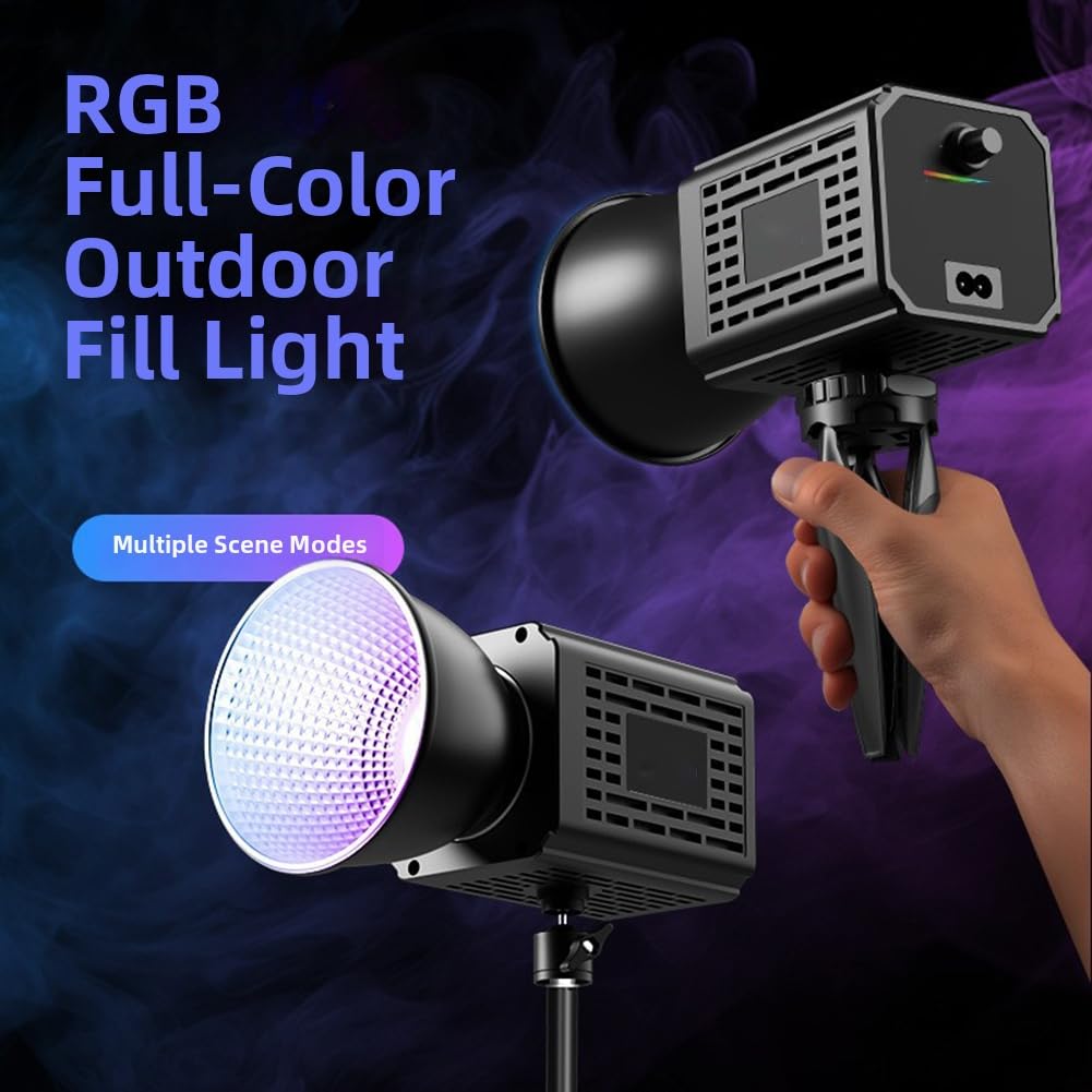 60W COB Fotografia Luce Softbox Riflettore Portatile (nero) | Softbox e riflettore inclusi, regolabile per modalità di illuminazione, per una robusta struttura in plastica
