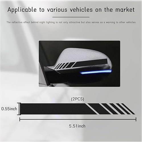 Miniatura 8 de 2 calcomanías para espejo retrovisor de automóvil, impermeables, para espejos retrovisores laterales, universales, anticolisión, a rayas, para la