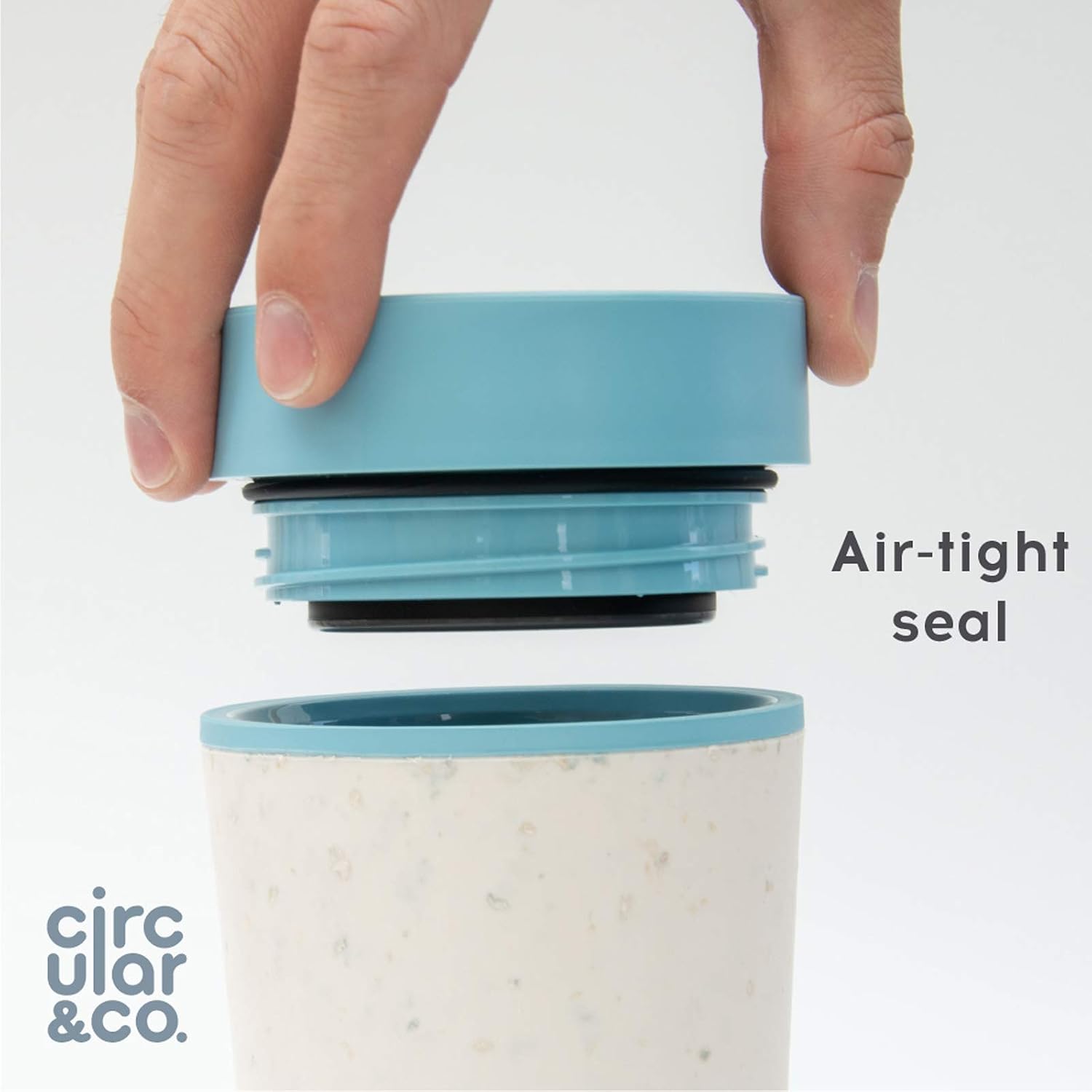 Circular and Co Reusable Coffee Cup 8oz/227ml - The World's First Travel Mug Made from Recycled Coffee Cups, 100% Leak-Proof, Sustainable & Insulated. (Cream & Honest Green) image 5