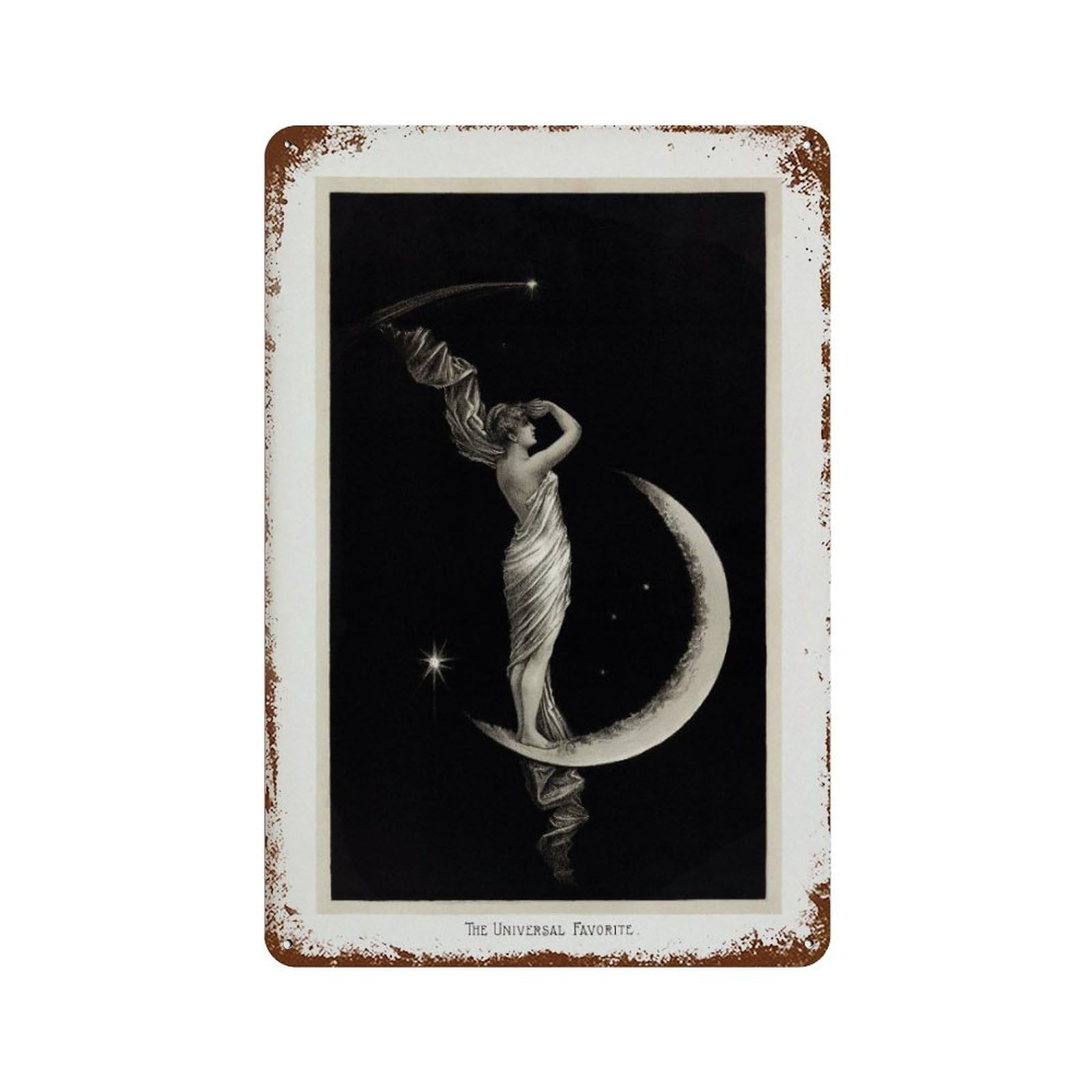 xiaoxiaoshen Moon Woman Vintage Celestial Wall Decor Art Metal Tin Poster Modern Home Decor Art Home Bar Shop Decorations Vintage Sign 30x20cm