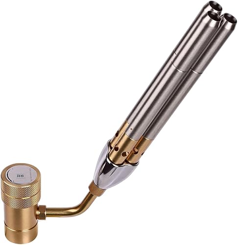 Cabezal de soplete turbo de triple llama BlueFire de alto rendimiento 25590 BTU de gas de alta resistencia para soldadura por MAPP MAP Pro Propano,