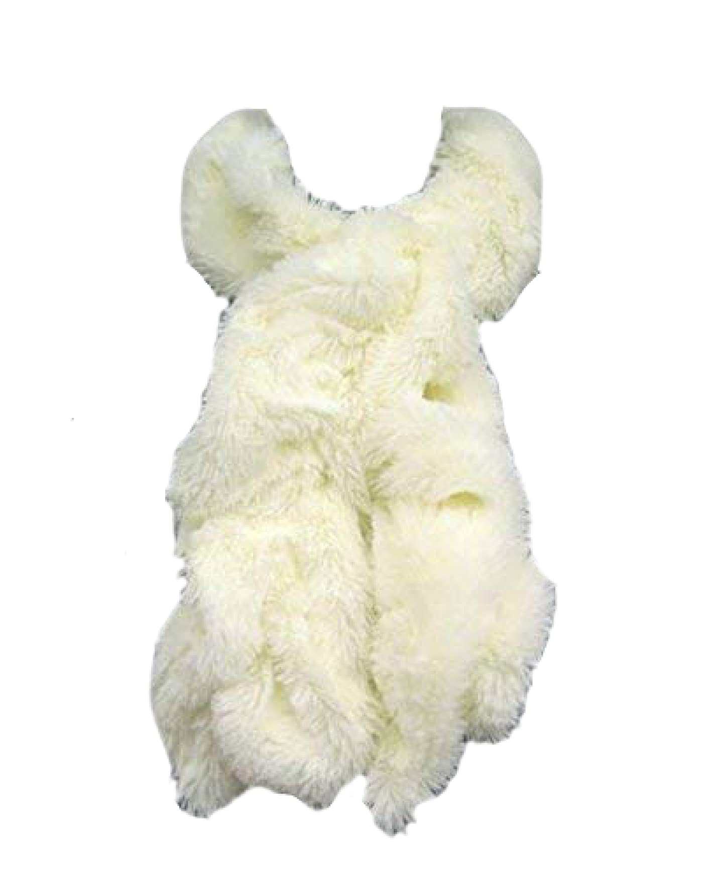 Beaute Fashion Faux Fur Fuzzy Twisted Plush Neck Warmer Scarf - Super Soft (Ivory)