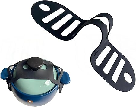 Universal Silicone Lid Lock Strap for 6/7/8 Qt Crockpot & Slow Cooker | Heat-Resistant No-Spill Lid Holder for Safe Transport & Travel | Black