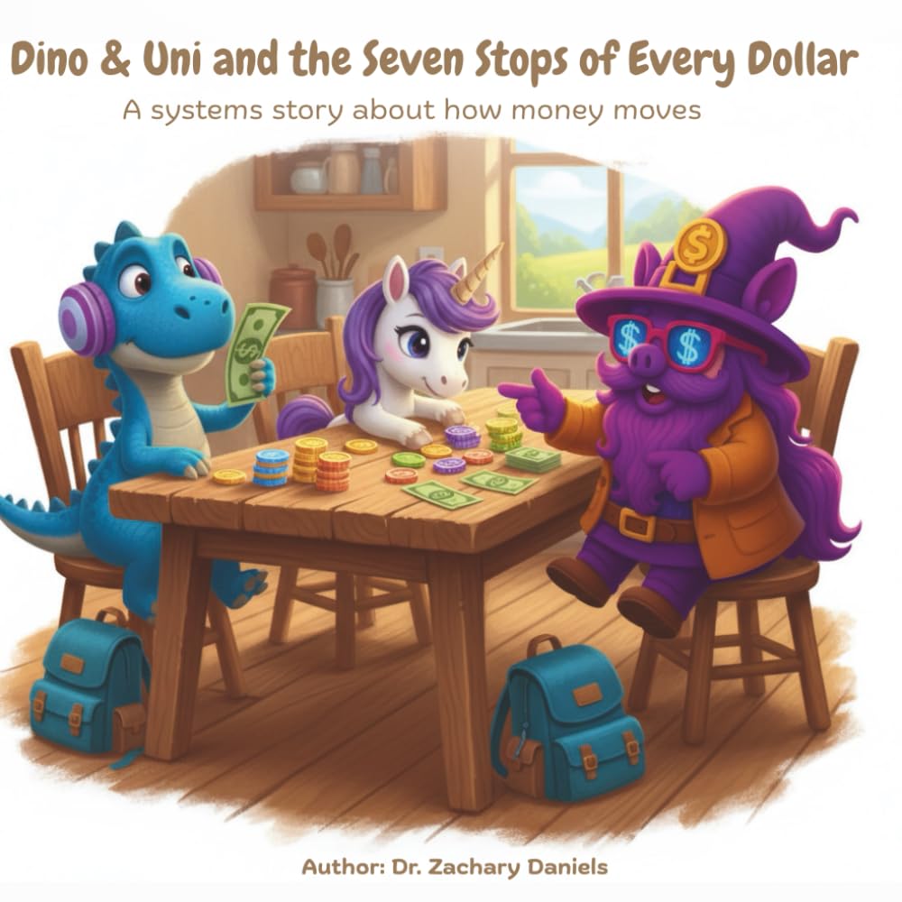 Dino & Uni and the Seven Stops of Every Dollar: A systems story about how money moves (Dino & Uni: Big Ideas for Little Minds)