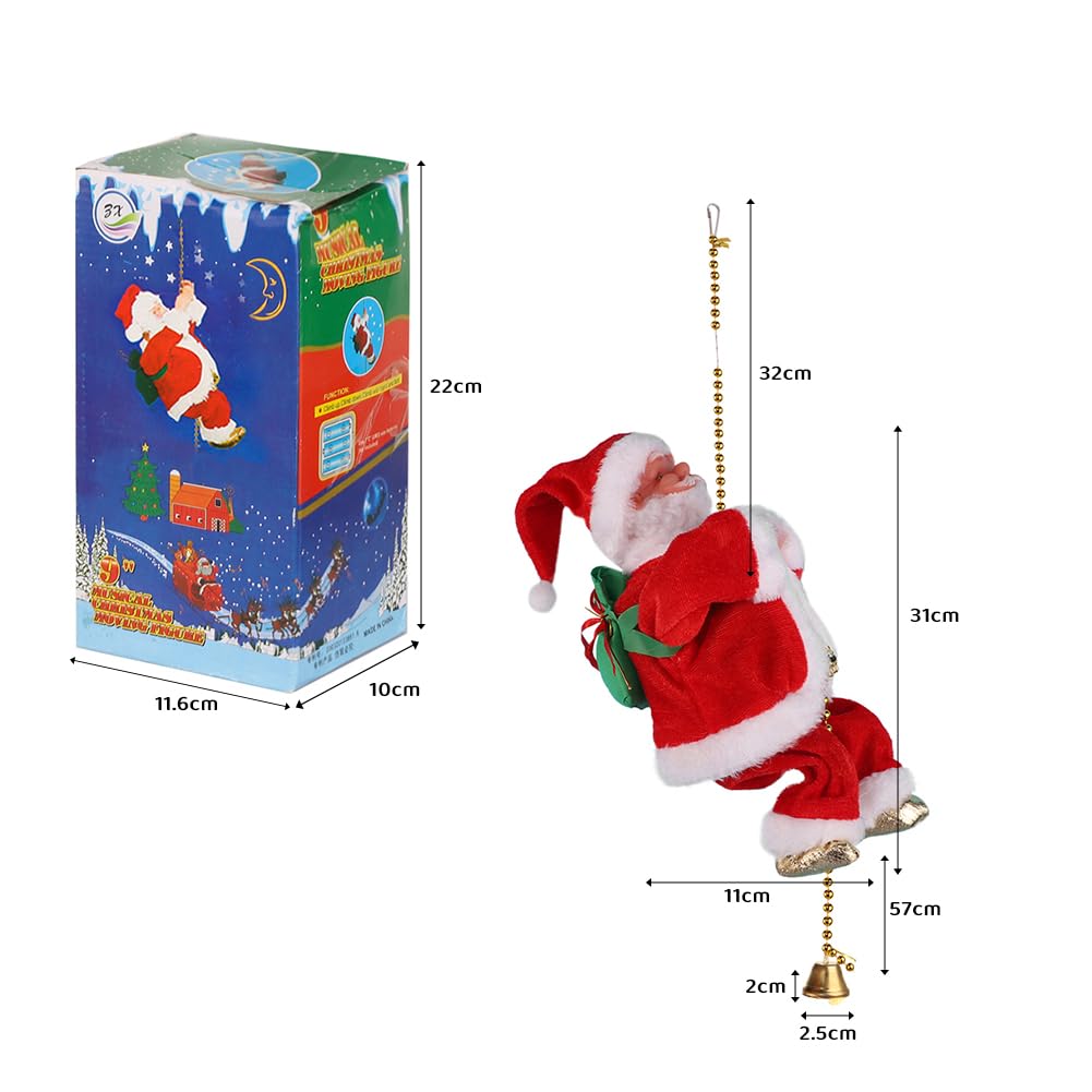サンタクロース泥棒の花輪のドアに道具をかけるサンタクロースの尻や足の飾り サンタクロース泥棒の花輪のドアに道具をかけるサンタクロースの