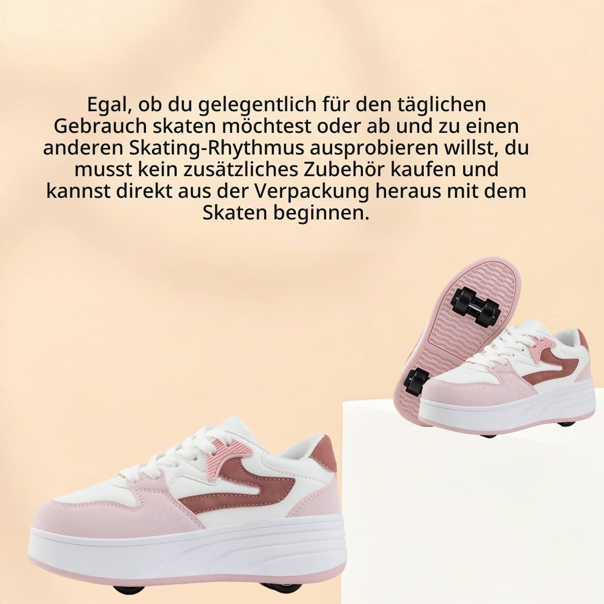 Rollschuhschuhe für Damen und Mädchen, Turnschuhe mit abnehmbaren Rädern, Sportschuh, geeignet für Halloween, Weihnachten, Geburtstag, Party, Geschenke