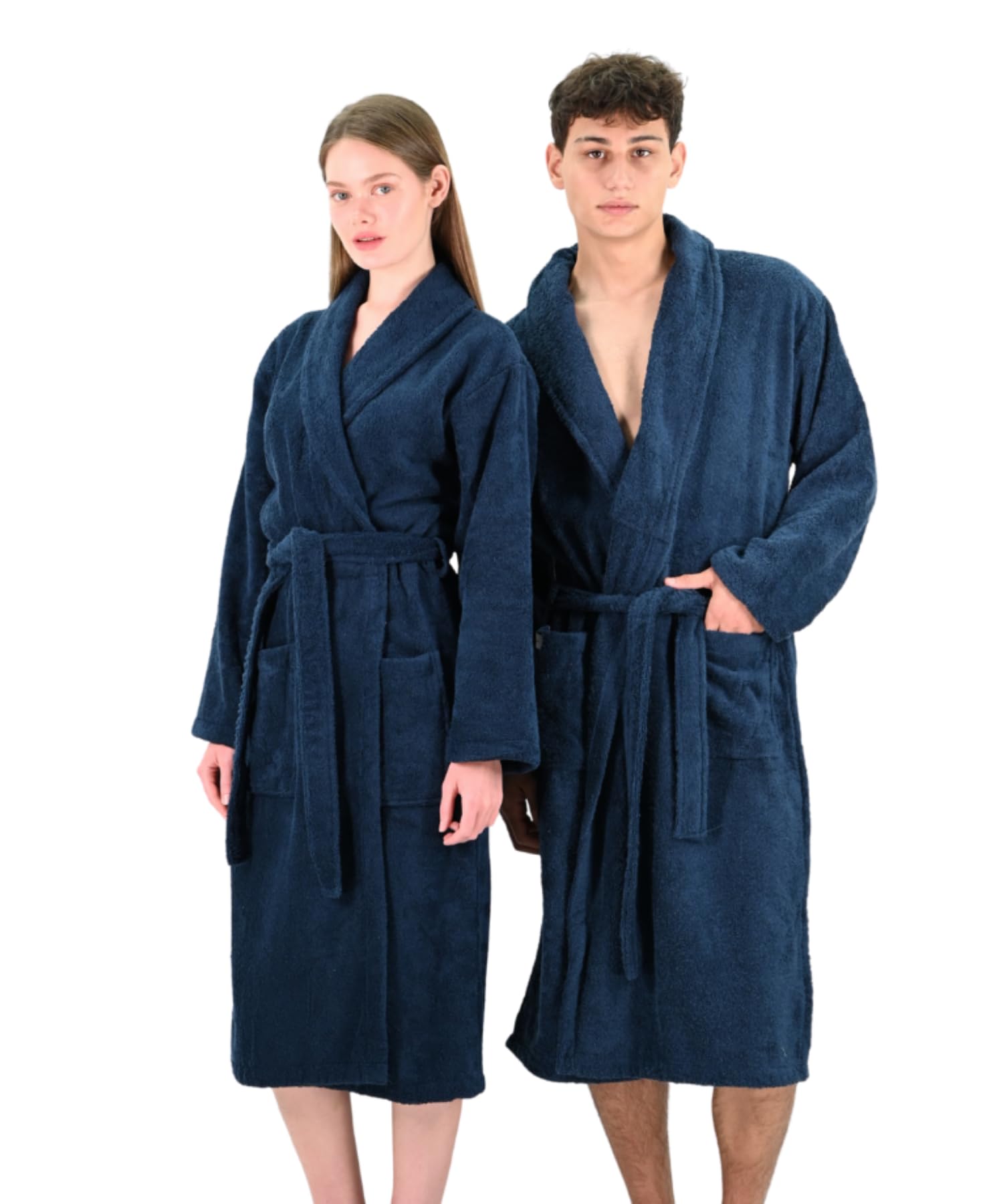 PandaHome Bademantel Damen und Herren aus 100% Baumwolle, Morgenmantel Frottee Kuschel, Saunamantel Warm und Kuschelig, 400 g/m²