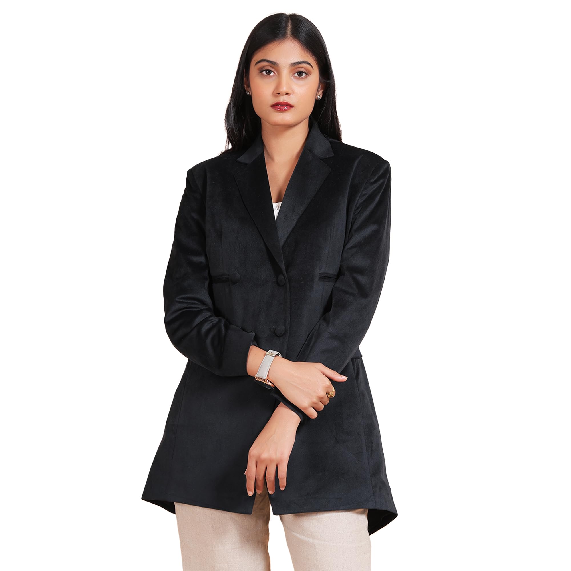 talethread Women's Cotton Velvet Blazer-picture-34