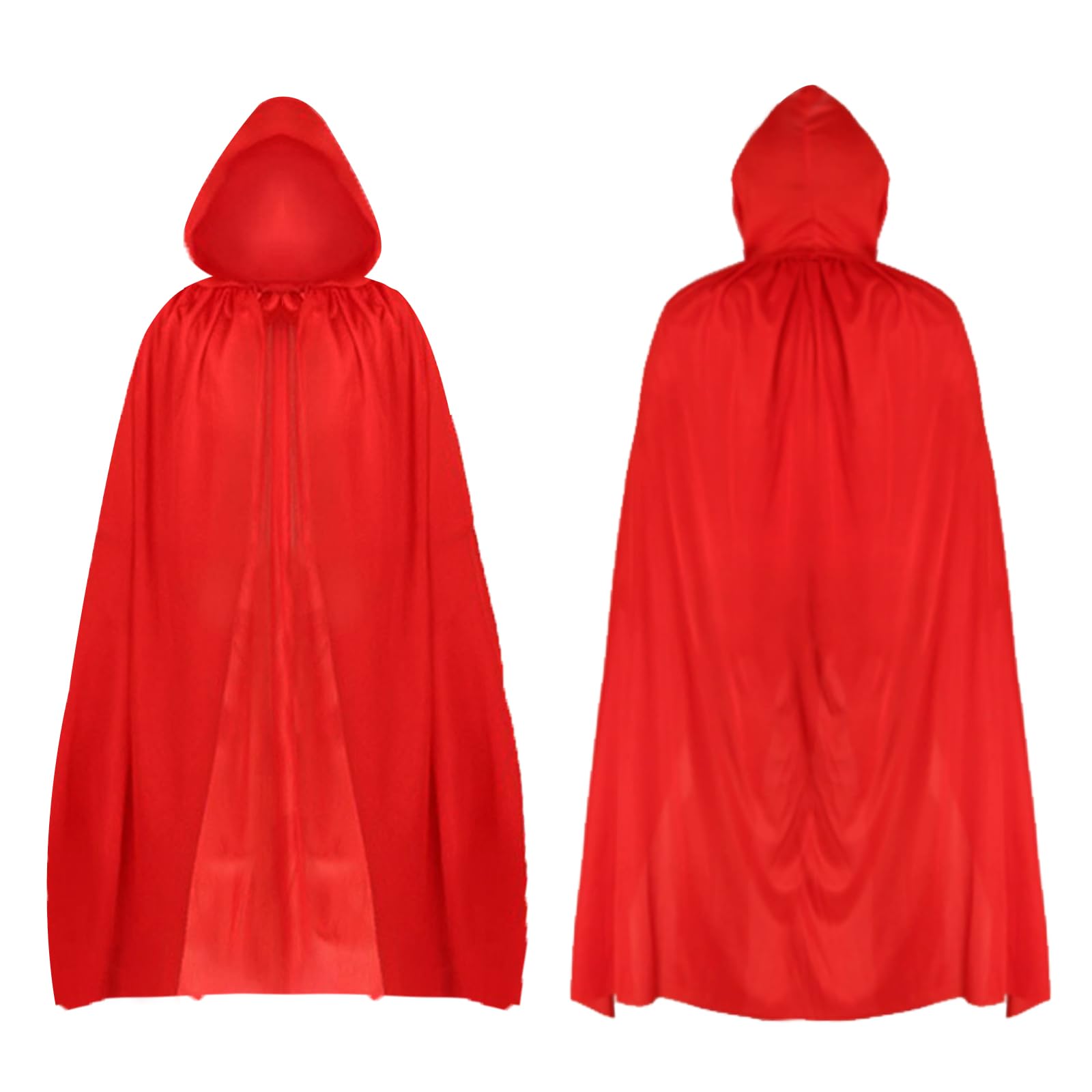 XiangJunly Red Cloak With Hood, Halloween Cape, Long Robe