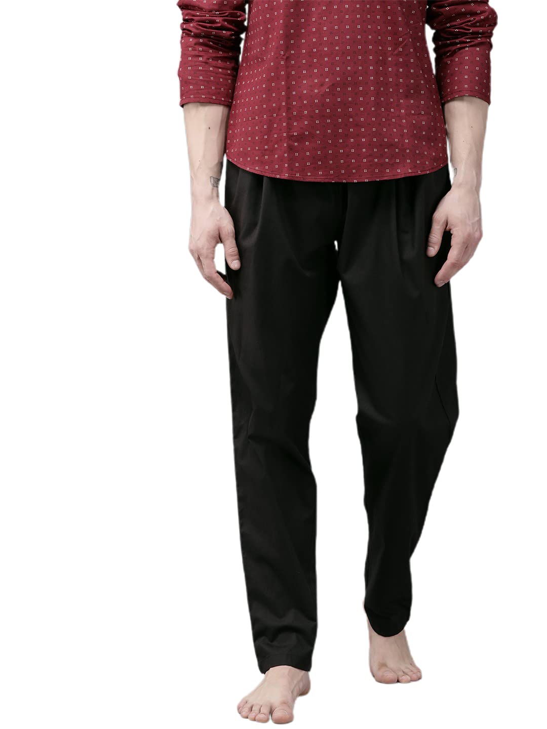 see designs Black Cotton Regular Fit Pyjamas Drawstring Closure 2 Side Pockets-picture-44