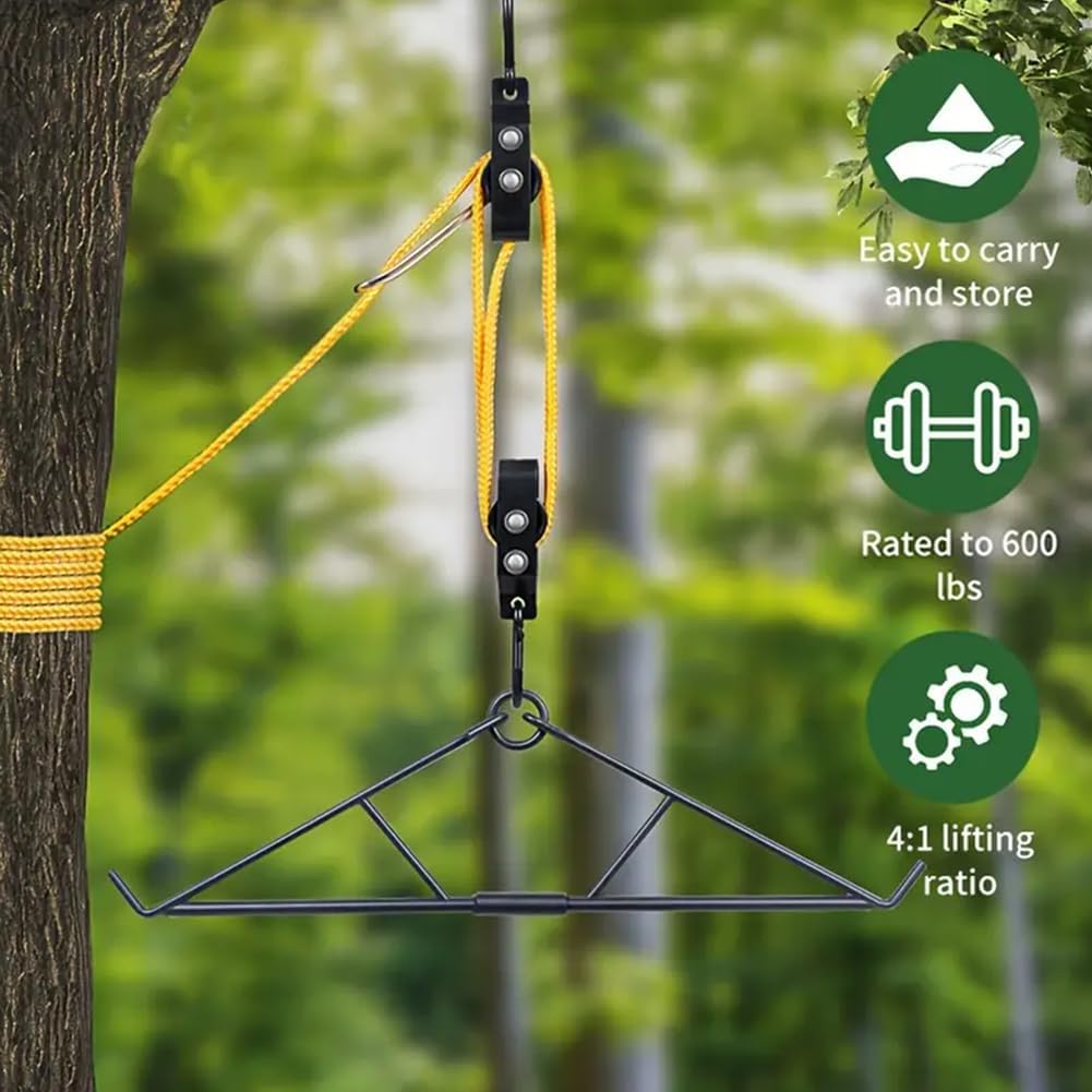 ETOYA Deer Hanger Gambrel Hoist for Skinning Max to 700LB Deer Hunting Game Hoist Pulley Lift System, Nylon PA Material for Hanging and Processing Deer Hog Goat