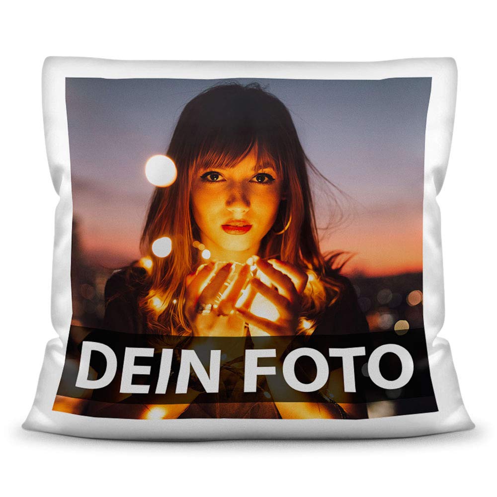 Print Royal Foto-Kissen Selbst gestalten (40 x 40 cm) - mit Foto individuell Bedruckt/aus 100% Polyester/Personalisierte Geschenk-Idee/Kopf-Kissen inkl. Füllung