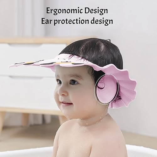 Miniatura 4 de ITODA Gorro de champú de baño para bebé con protección para los oídos, visera de baño segura, sombrero suave para ducha, lavado de cabello,