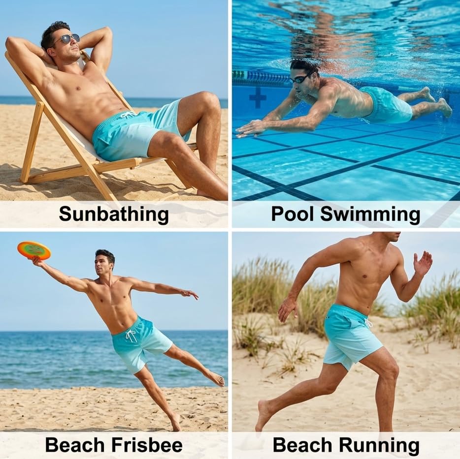 Image of Keevoom Mens Swim Trunks Compression Liner Swimming Shorts Swimwear Quick Dry Swimsuit Bathing Suits Board Shorts